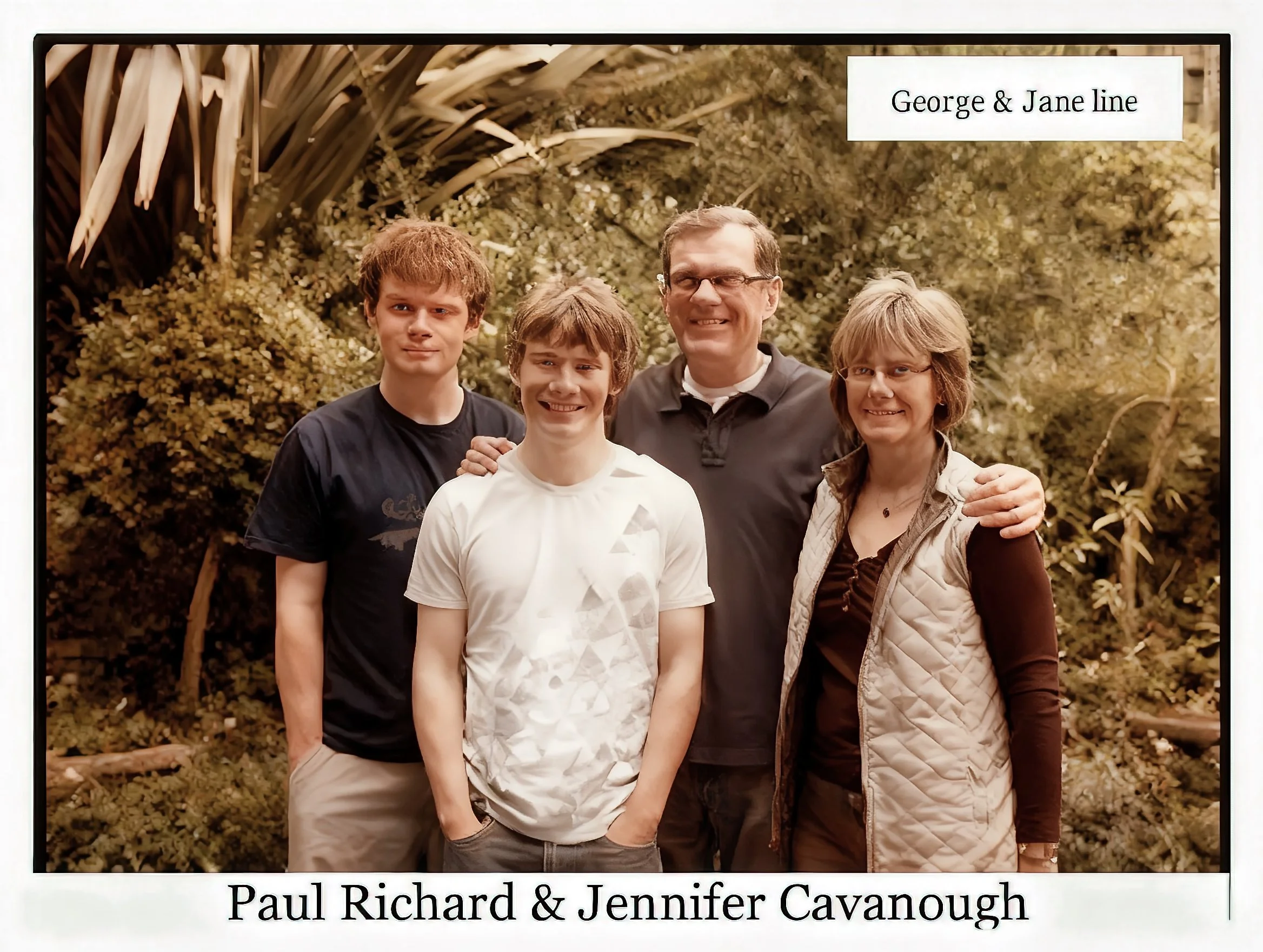 George & Jane line
 Paul Richard CAVANOUGH was born on 5 Oct 1957 in Toowoomba, Qld. Paul married Jennifer Ruth BORGOLD. They had two children: John Mcnair and Edward William.