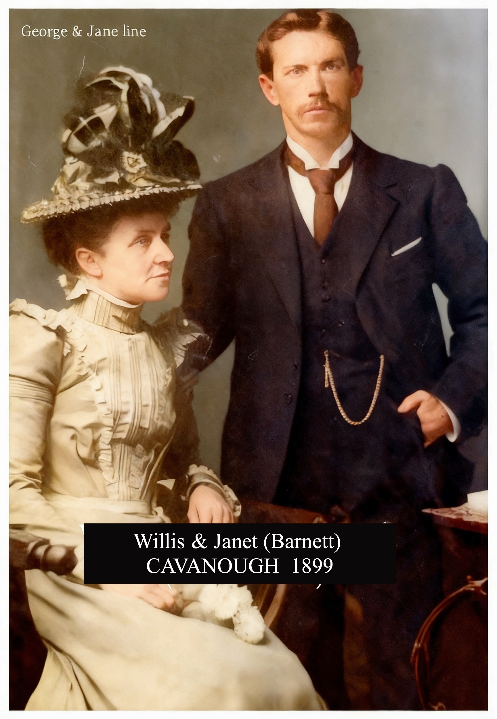 George Cavanough & Jane Gosper line. 
Willis Walter CAVANOUGH was born on 7 Jul 1868 in Richmond, Nsw, was baptised on 16 Aug 1868 in St James C/E, Pitt Town, died on 13 Jan 1924 in Bungendore, Nsw at age 55, and was buried in Presbyterian Cemetery, 