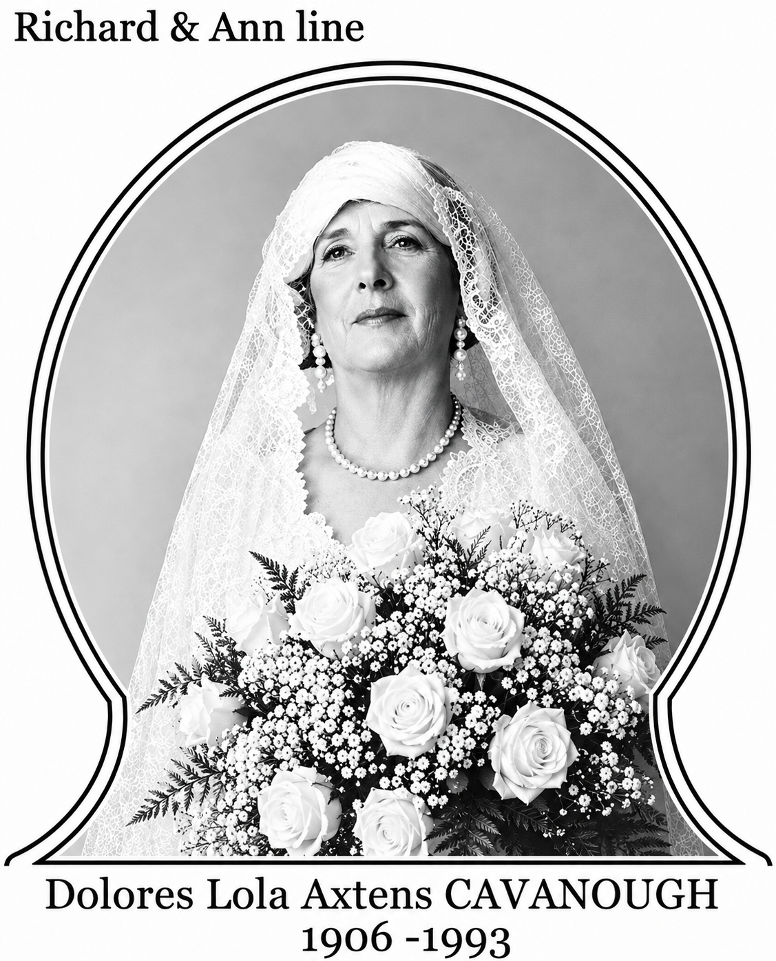 Charles Innes De Clair CAVANOUGH was born on 28 Jul 1897 in Lismore, Nsw, died on 17 Jul 1980 in Seaforth, married Dolores Lola AXTENS on 20 Oct 1927 in Sydney, Nsw, daughter of Herbert Henry AXTENS and Mathilde R WARD. Dolores was born in 1906 in Mo