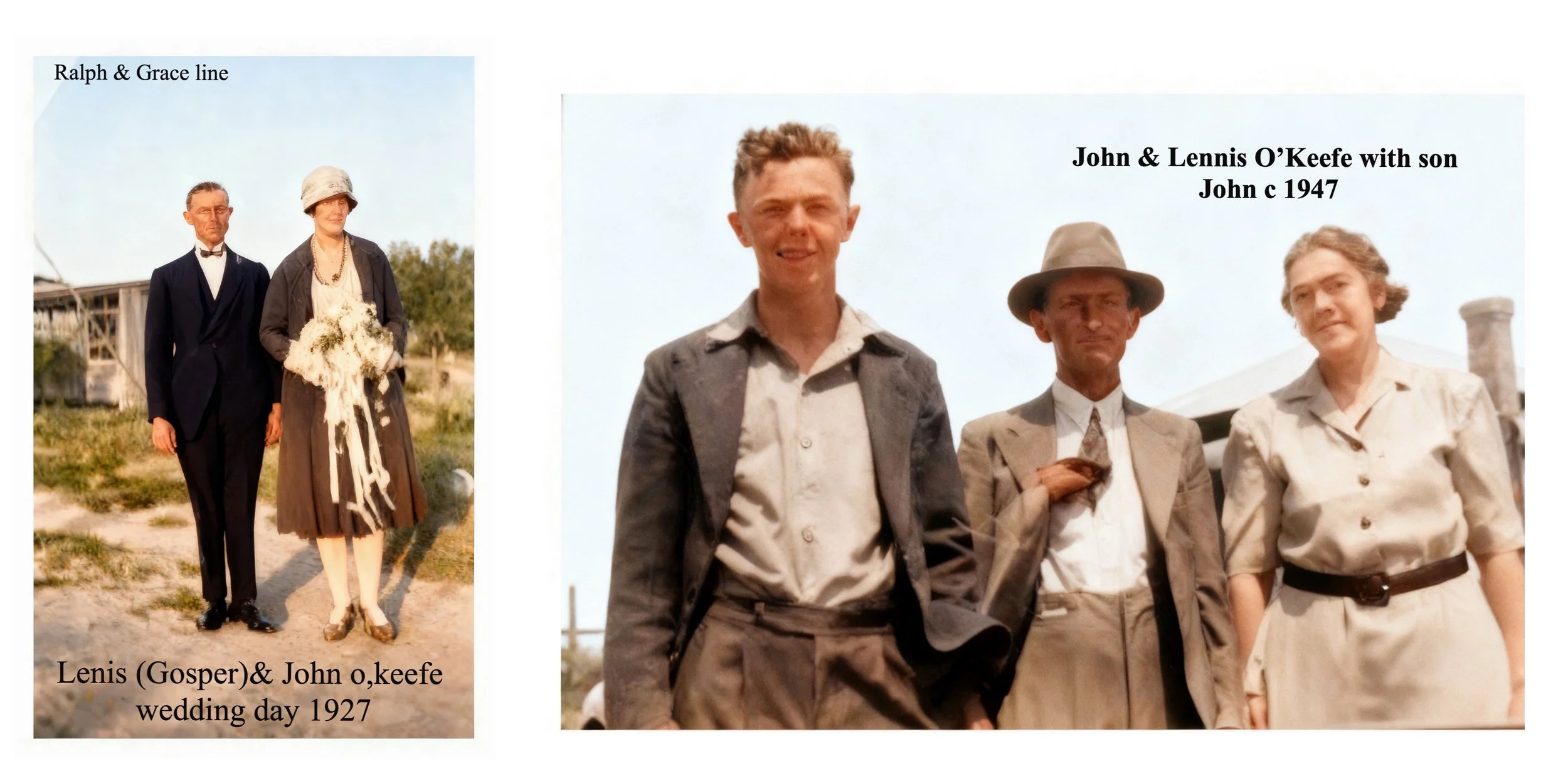 5-Lenis Adell GOSPER was born in Dec 1890 in Junee, Nsw, died in Jan 1976 at Canberra age 85, and was buried in Woden, ACT. Lenis married John William O'KEEFE, son of John O’KEEFE and Susan GOOD, on 2 Jul 1927 in Richmond, Nsw. John was born on 4 Apr
