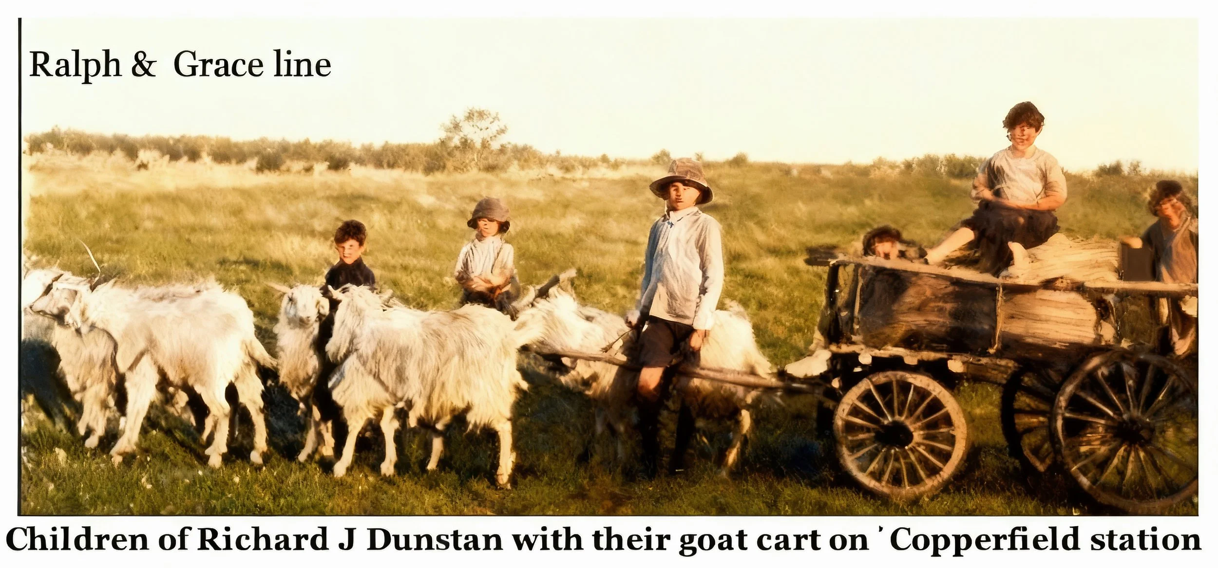 Richard James DUNSTAN was born on 21 Nov 1875 in Nogilla Station, Queensland and died on 22 Jul 1947 in Kallangar, Queensland at age 71. Drover and mailman. Richard married Catherine Mary SHANAHAN, daughter of Thomas SHANAHAN and Ellen Mary DELANEY, 