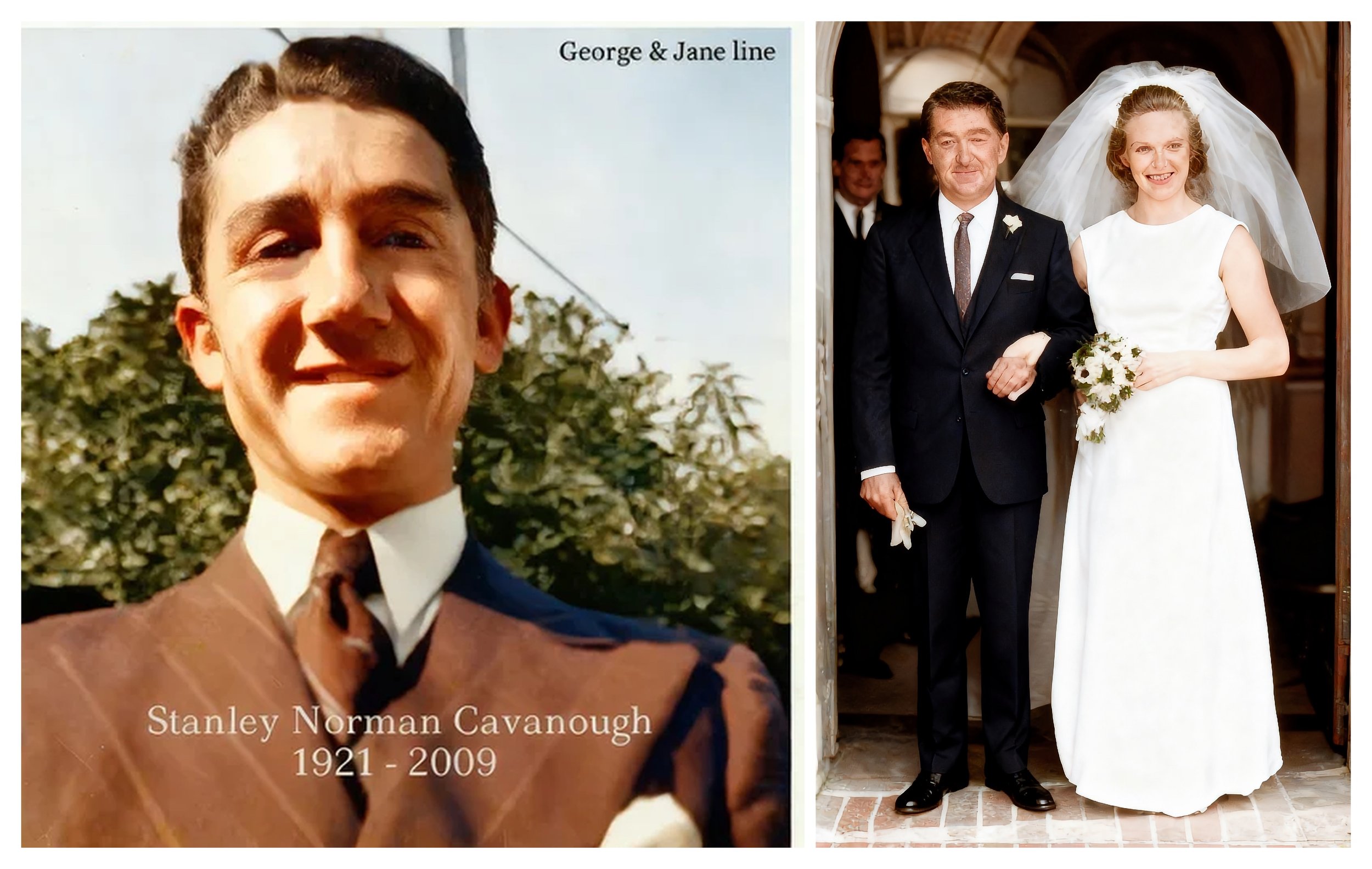 George Cavanough & Jane Gosper line

 Stanley Norman CAVANOUGH was born on 24 Feb 1921 in Sydney, Nsw and died on 17 Jul 2009 in Vic, Au at age 88. Stanley married i) Iris Myrtle MISDALL in 1943 in Haberfield, Nsw. Iris was born on 30 Jul 1915 in Syd