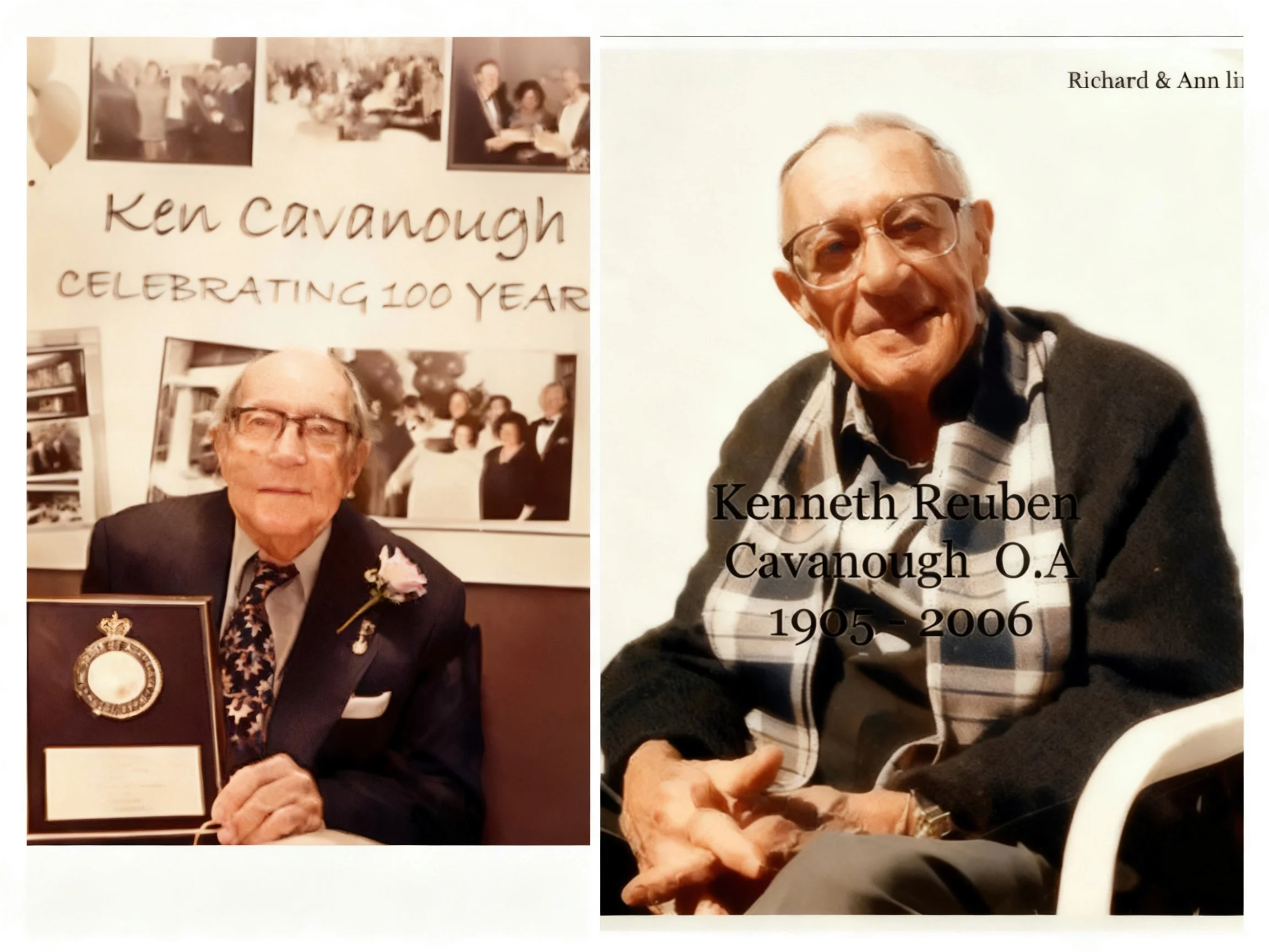 Richard Cavanough & Ann Cross line
Kenneth Reuben Cavanough : Born 2nd DEc. 1905 and died 26th Sept. 2006 . Married Mabel Florence Jackson 11th March 1924 . They had 5 children , Mabel Edith , Norma Patricia, Janice Kay, Lorraine Dianne , and Kerry T