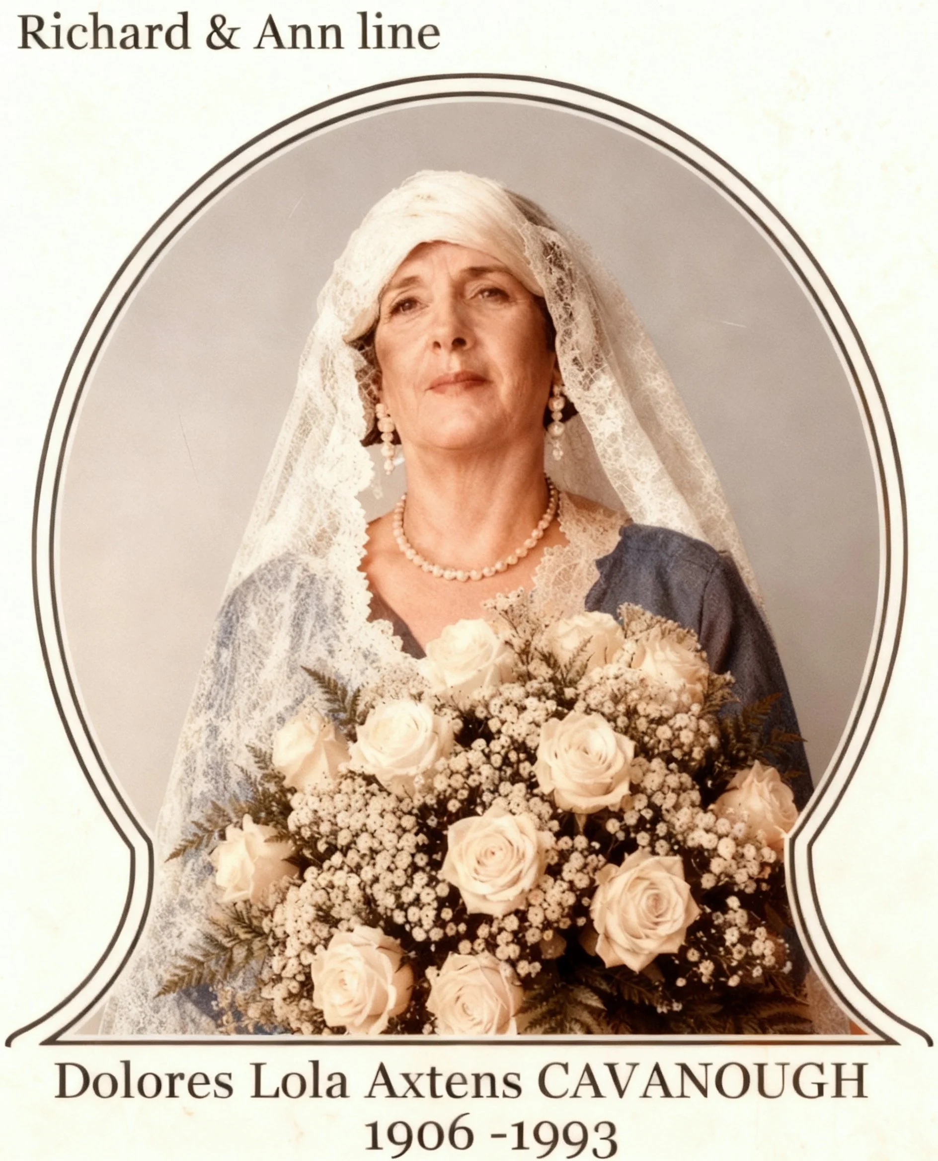 Richard & Ann line
Charles Innes De Clair CAVANOUGH was born on 28 Jul 1897 in Lismore, Nsw, died on 17 Jul 1980 in Seaforth, married Dolores Lola AXTENS on 20 Oct 1927 in Sydney, Nsw, daughter of Herbert Henry AXTENS and Mathilde R WARD. Dolores was