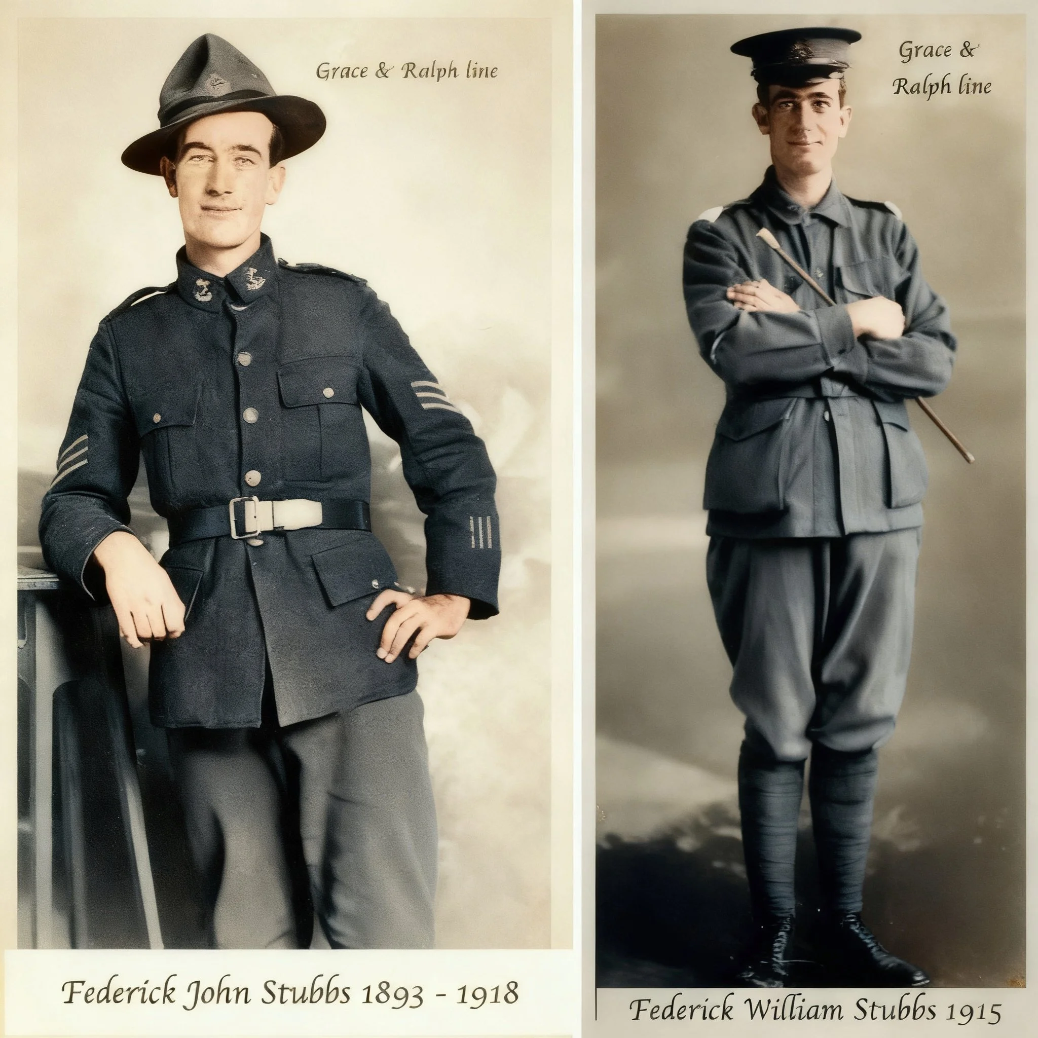Grace & Ralph line

Frederick John STUBBS was born in 1893 in Dubbo, and died on 4 APR 1918 in France during the First Battle of Villers-Bretonneux, at age 25. Fred served in WWI as a Lewis Gunner in the 36th Battalion. Never married and had no child
