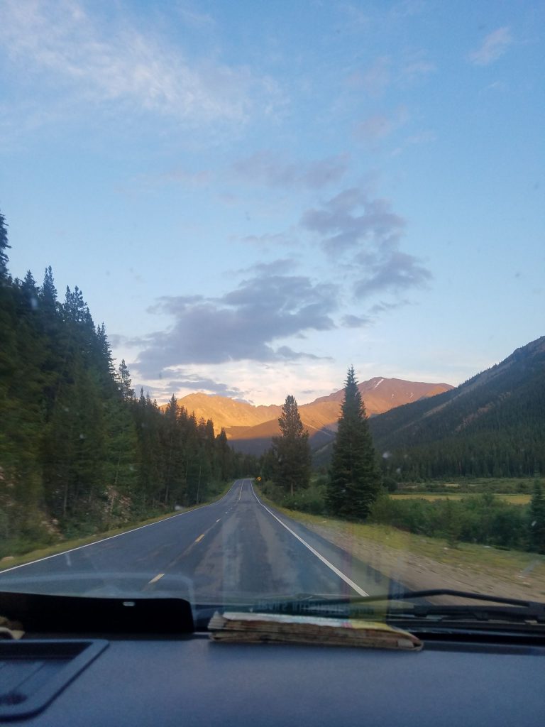 Driving towards Independence Pass on the way to the Maroon Bells-Snowmass Wilderness