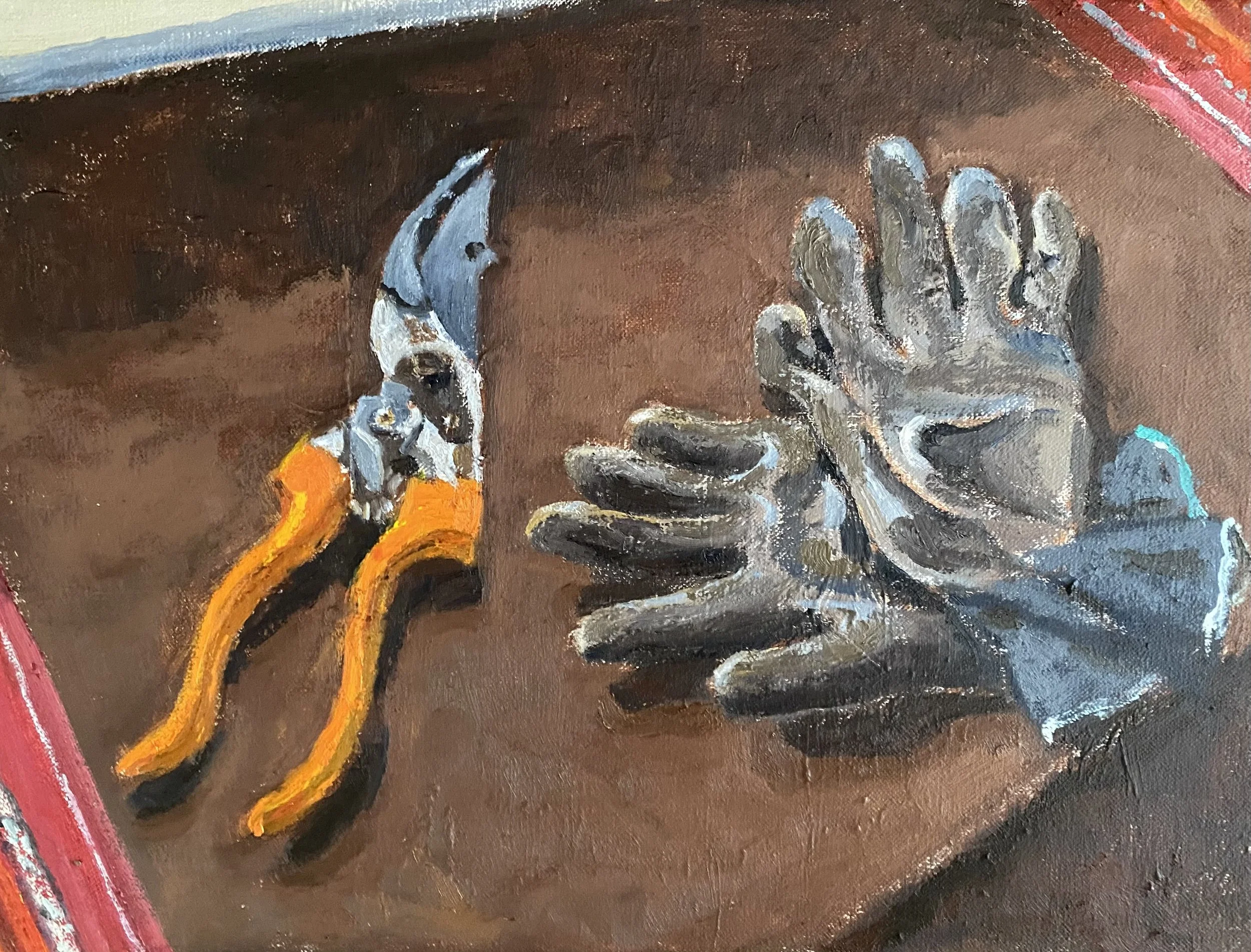 Sécateurs and gloves