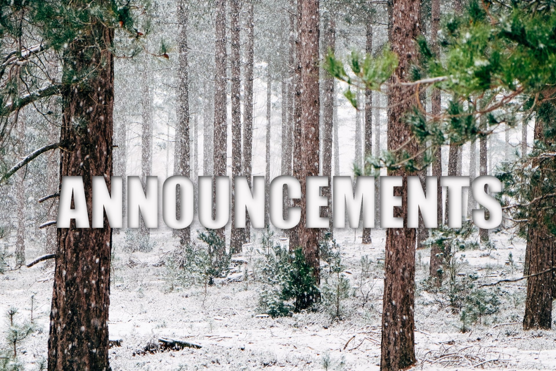Winter Announcements
