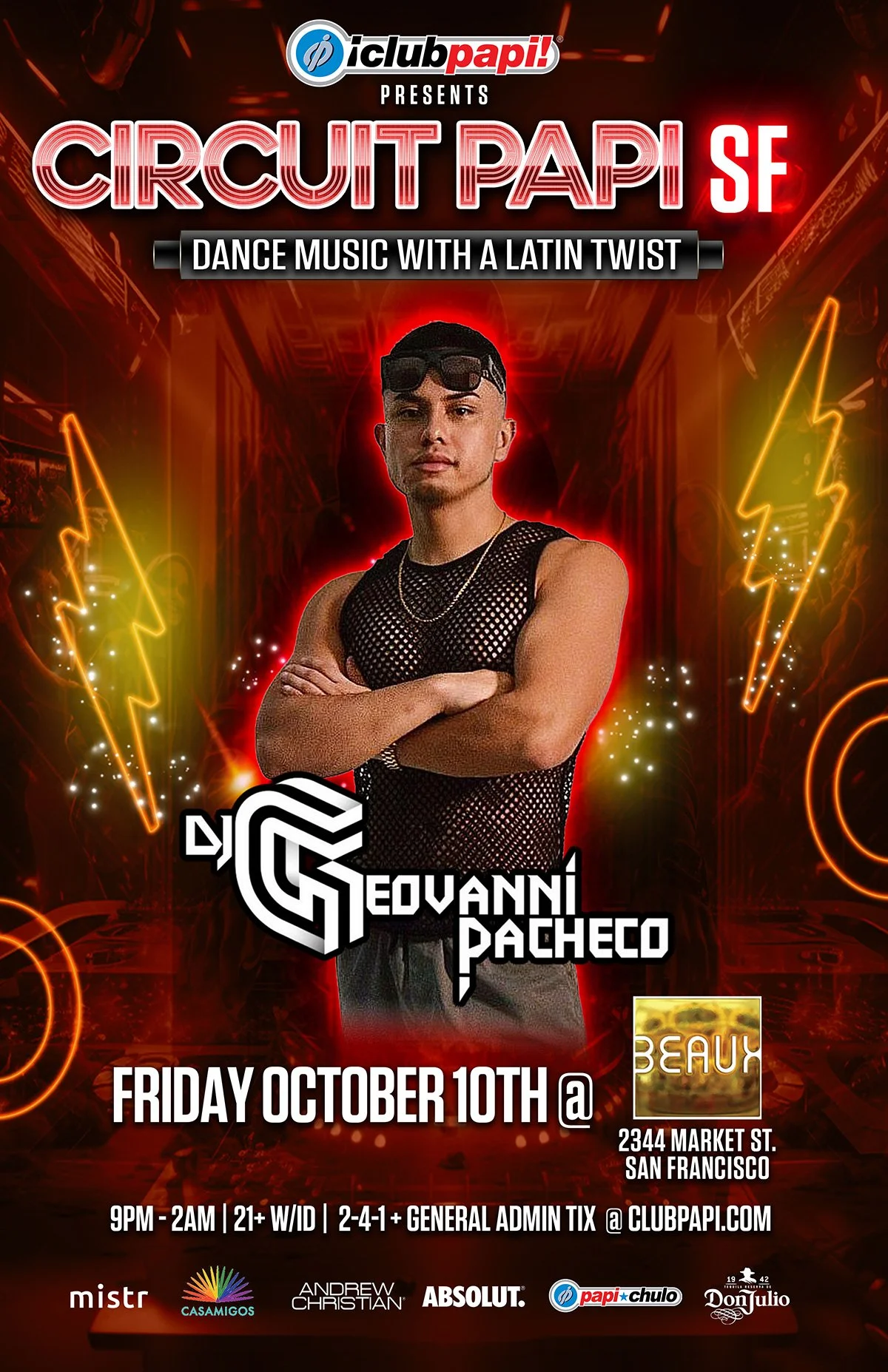 Friday, October 10: DJ & PRODUCER GEOVANNI PACHECO (Houston) @ Circuit Papi (Latin Night)