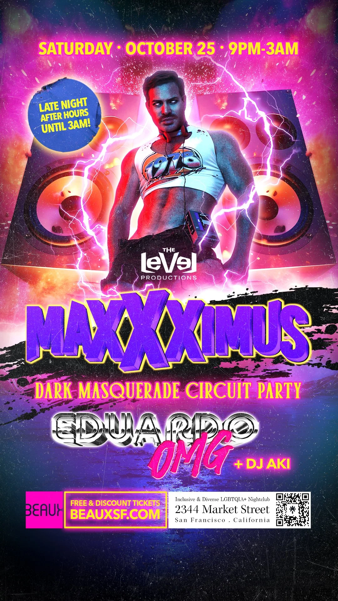 *UNTIL 3AM!* Saturday, October 25: MAXXXIMUS (A Dark Masquerade Circuit Party)