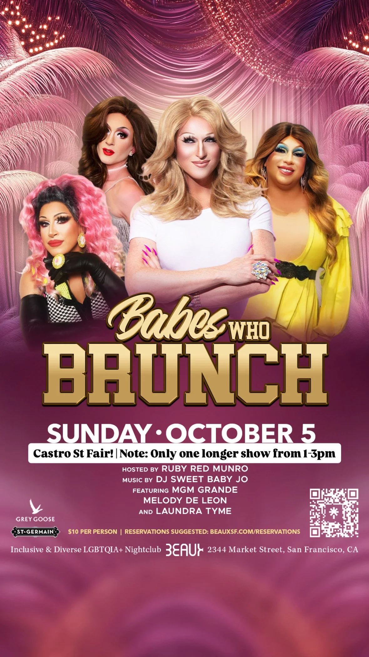 *CASTRO ST FAIR* Sunday, October 5: Babes Who Brunch (Drag Brunch) **NOTE: Only one show from 1-3pm**