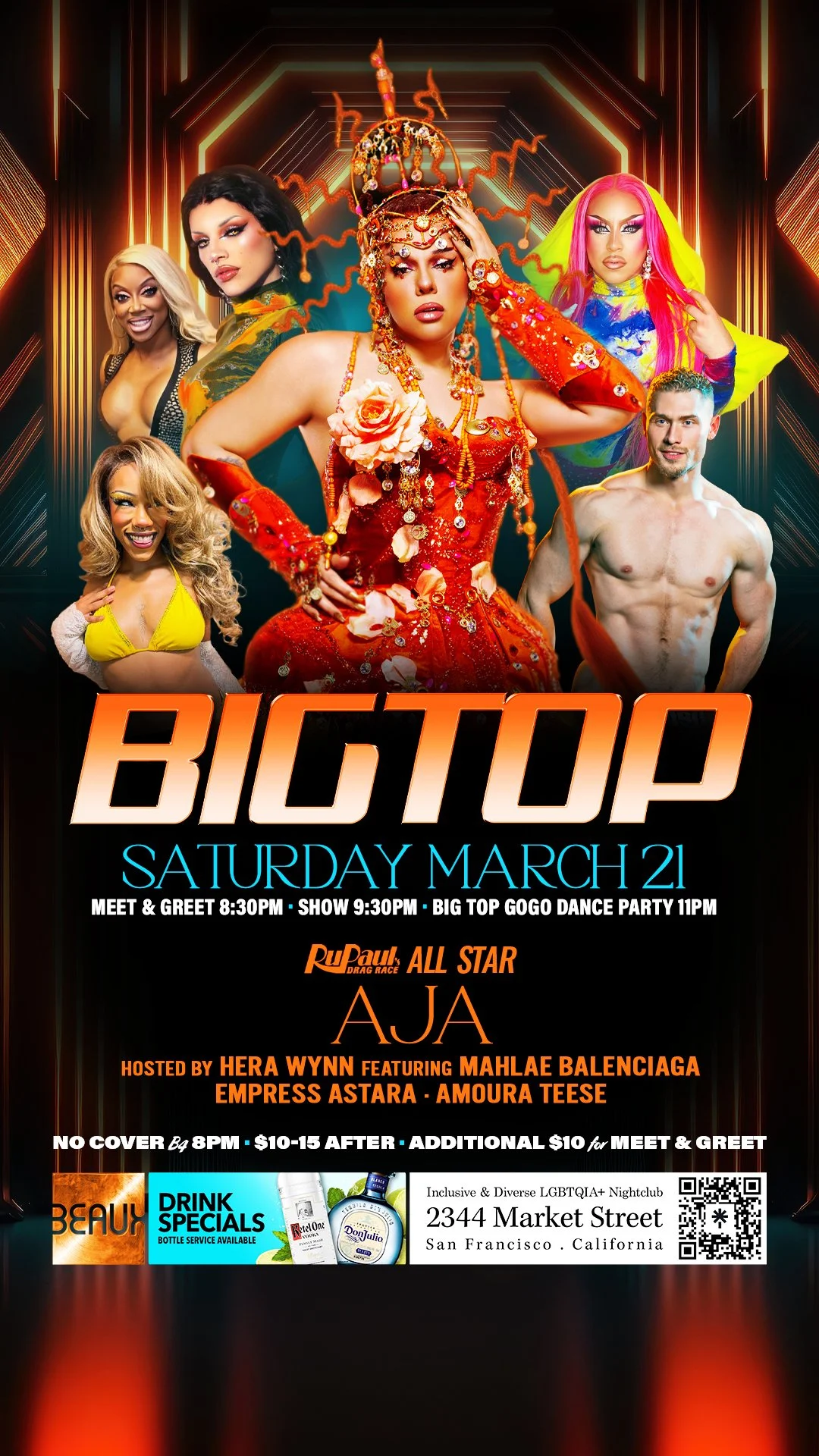 Saturday, March 21: AJA (RPDR) @ Big Top Saturday!