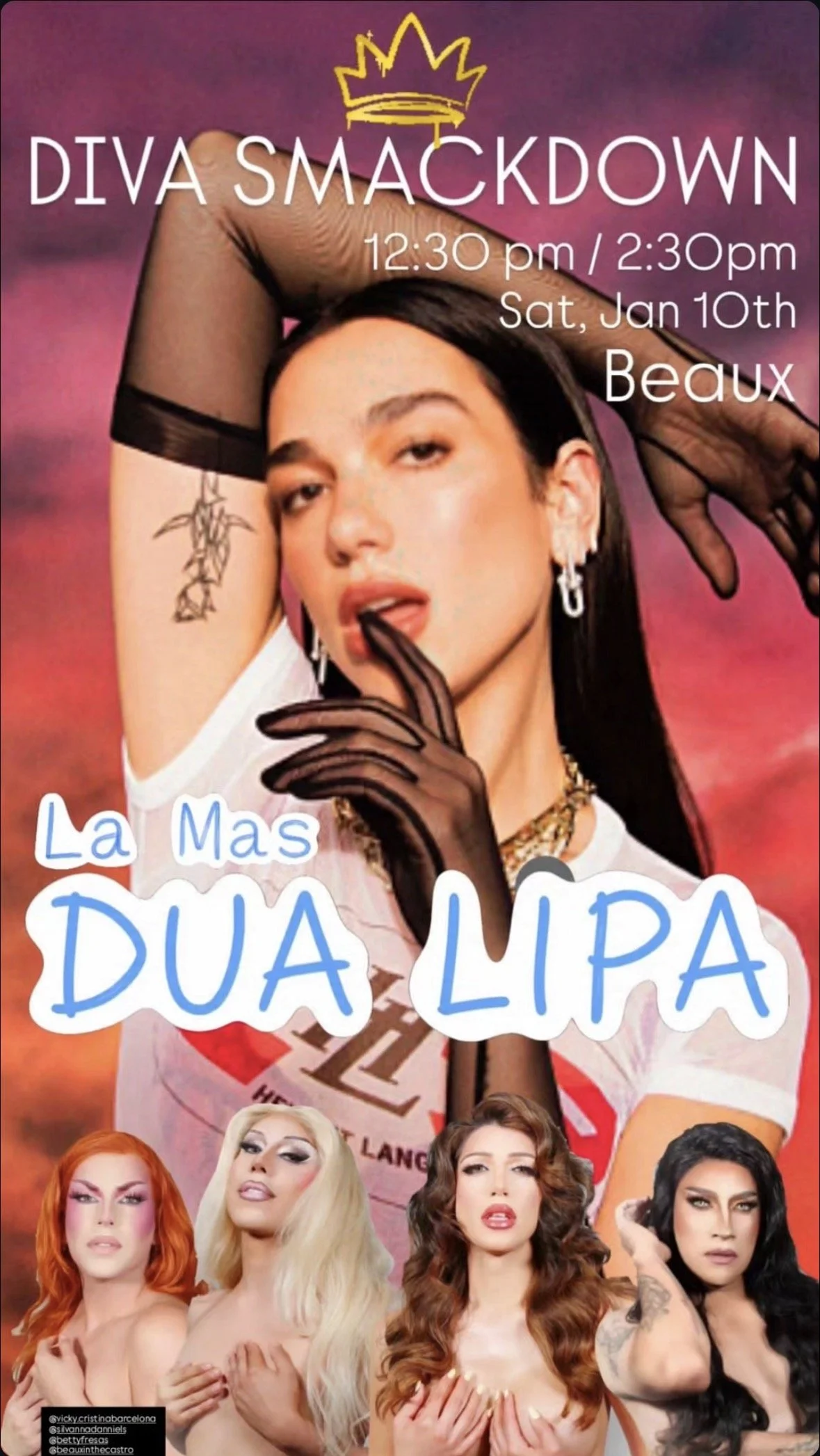 Saturday, January 10: Diva Smackdown- Dua Lipa! (Drag Brunch)