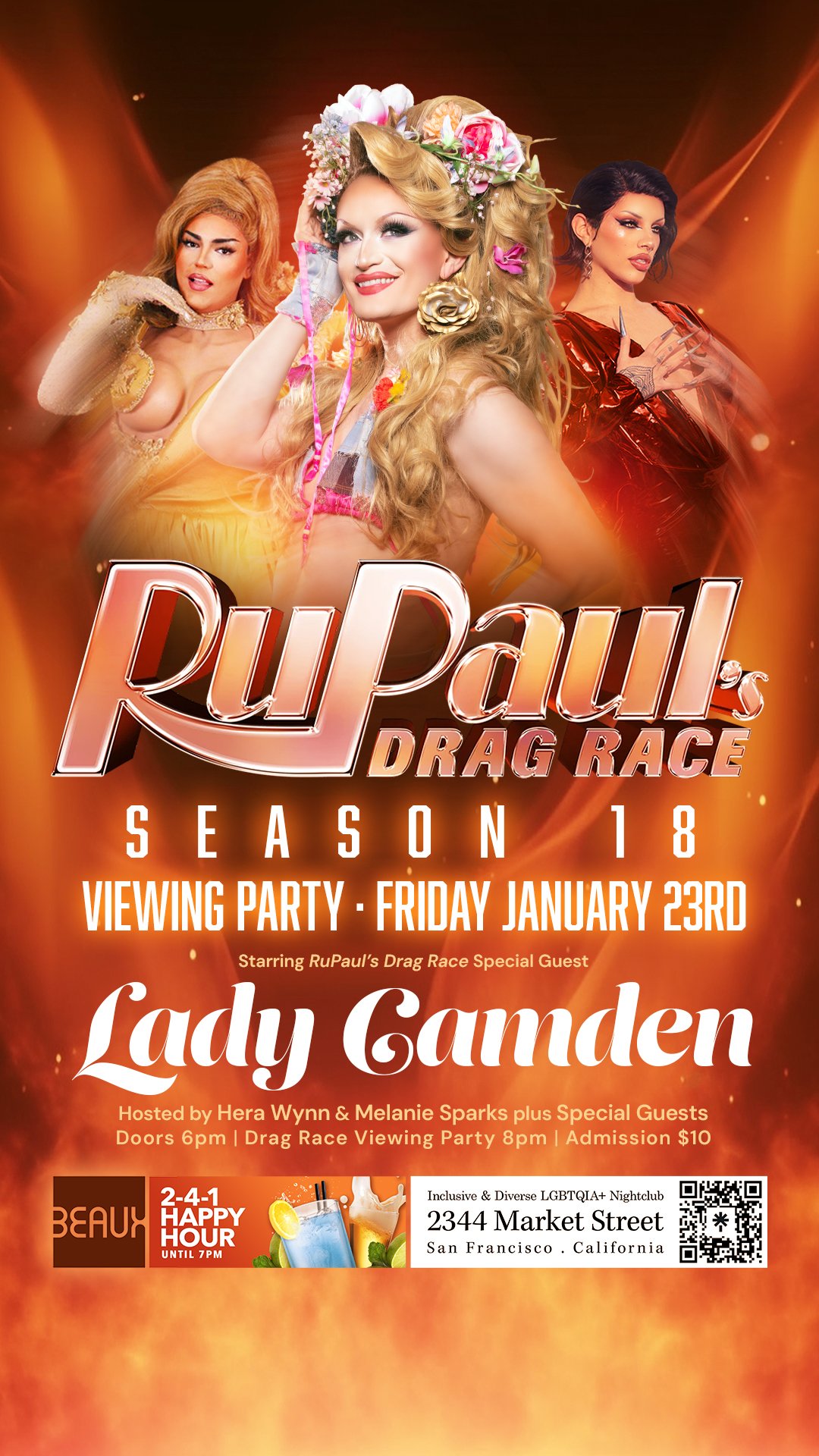 Friday, January 23: LADY CAMDEN (RPDR) @ Drag Race Viewing Party Fridays