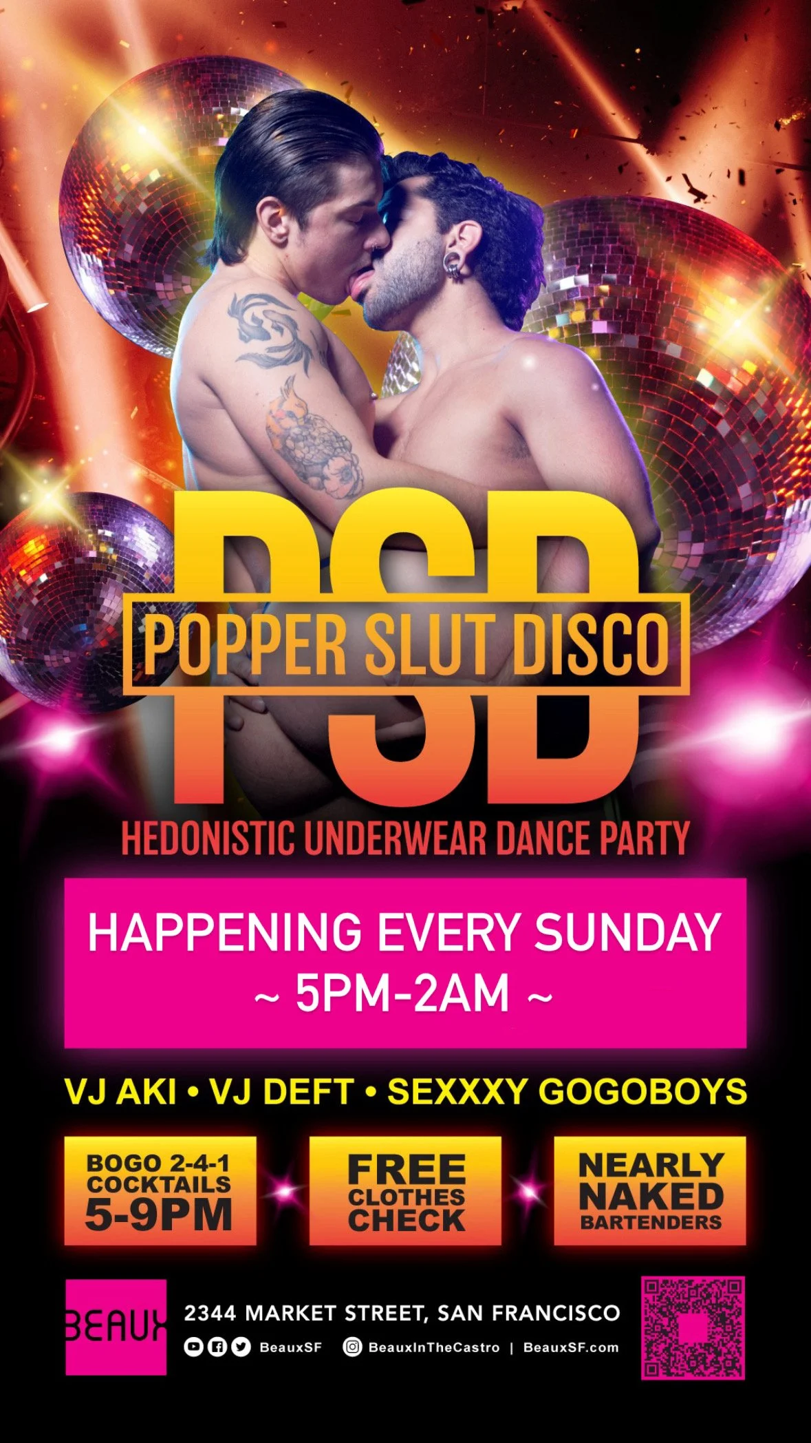 Sunday, January 25: POPPER SLUT DISCO (A Hedonistic Underwear Dance Party)