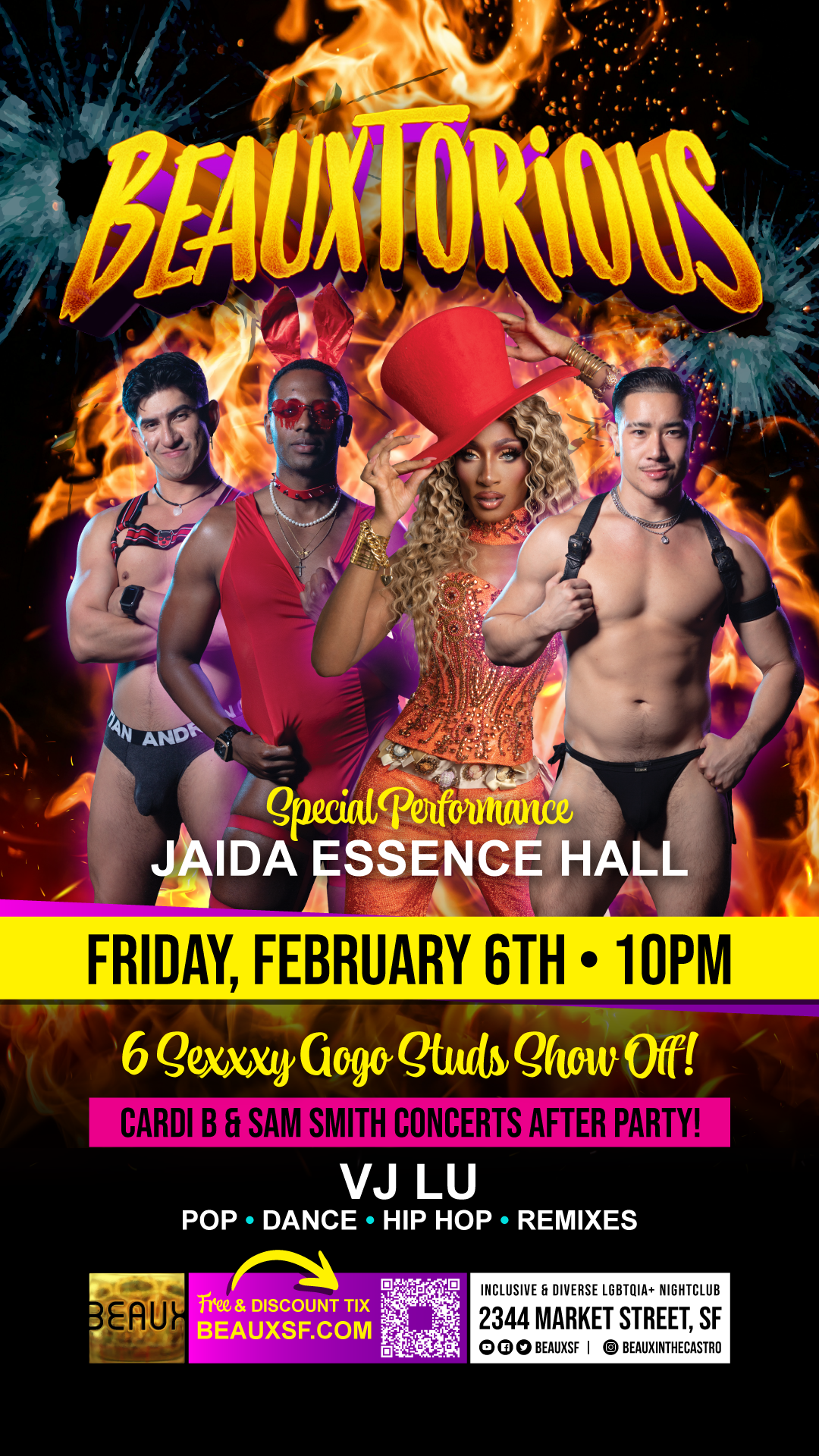 Friday, February 6: JAIDA ESSENCE HALL (RPDR) @ BEAUXTORIOUS (GoGo Extravaganza Night)