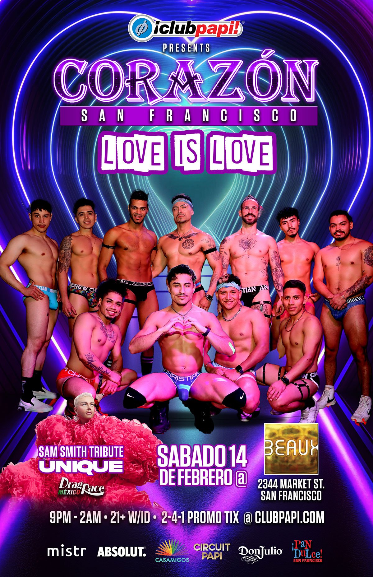 Saturday, February 14: UNIQUE (RPDR Mexico) @ Corazón (Latin Night)