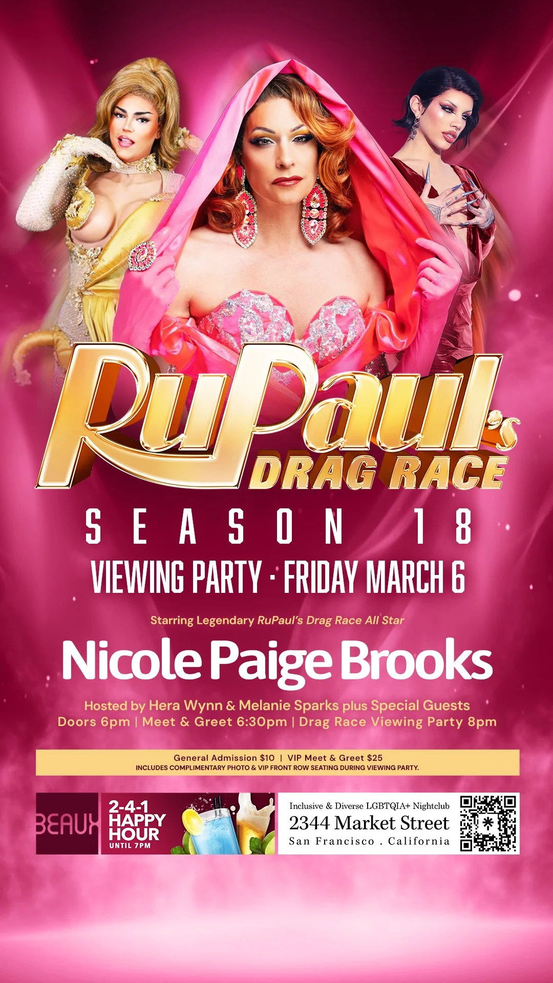 Friday, March 6: NICOLE PAIGE BROOKS @ RuPaul's Drag Race Viewing Party Fridays