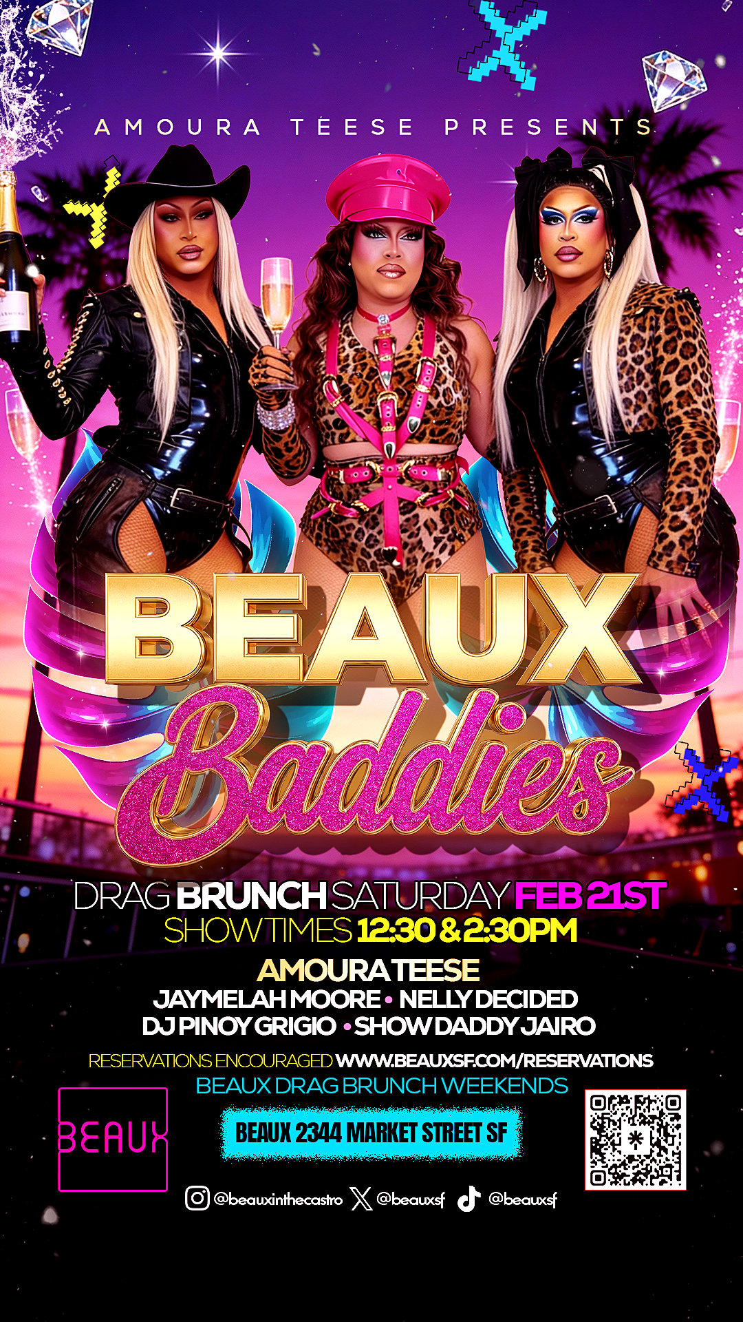 Saturday, February 21: Beaux Baddies (Drag Brunch)