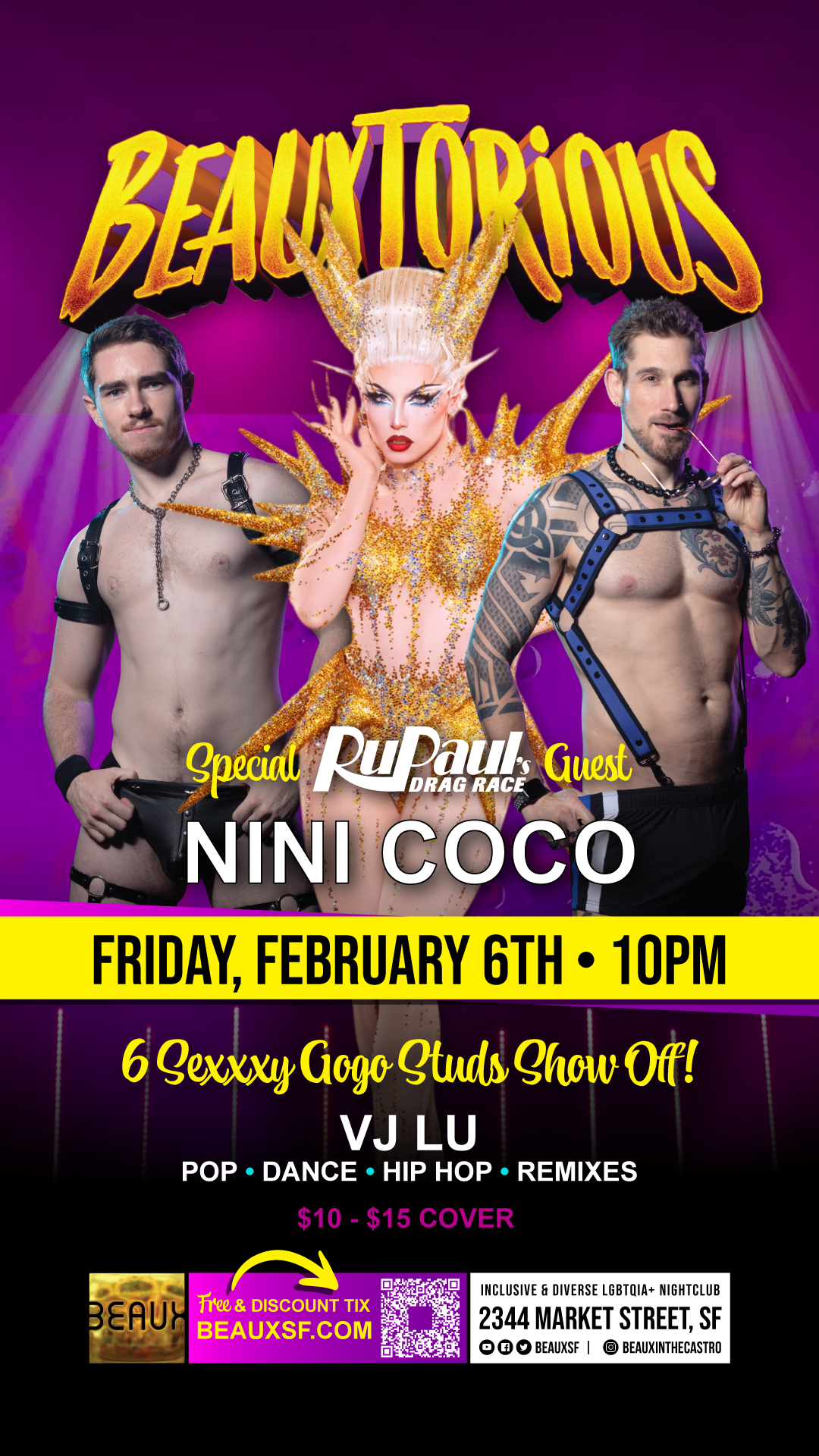 Friday, February 6: NINI COCO @ BEAUXTORIOUS (GoGo Extravaganza Dance Party)