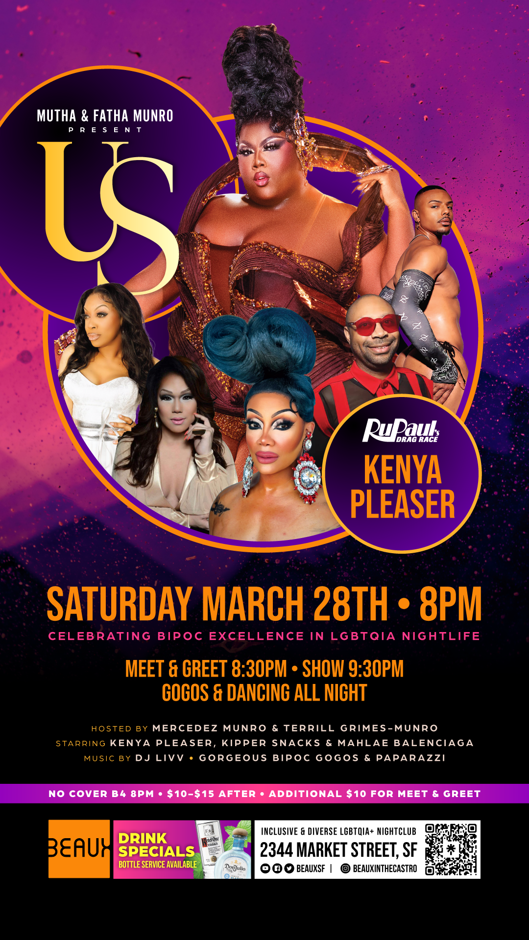 Saturday, March 28: KENYA PLEASER @ US (A Night of BIPOC Excellence)