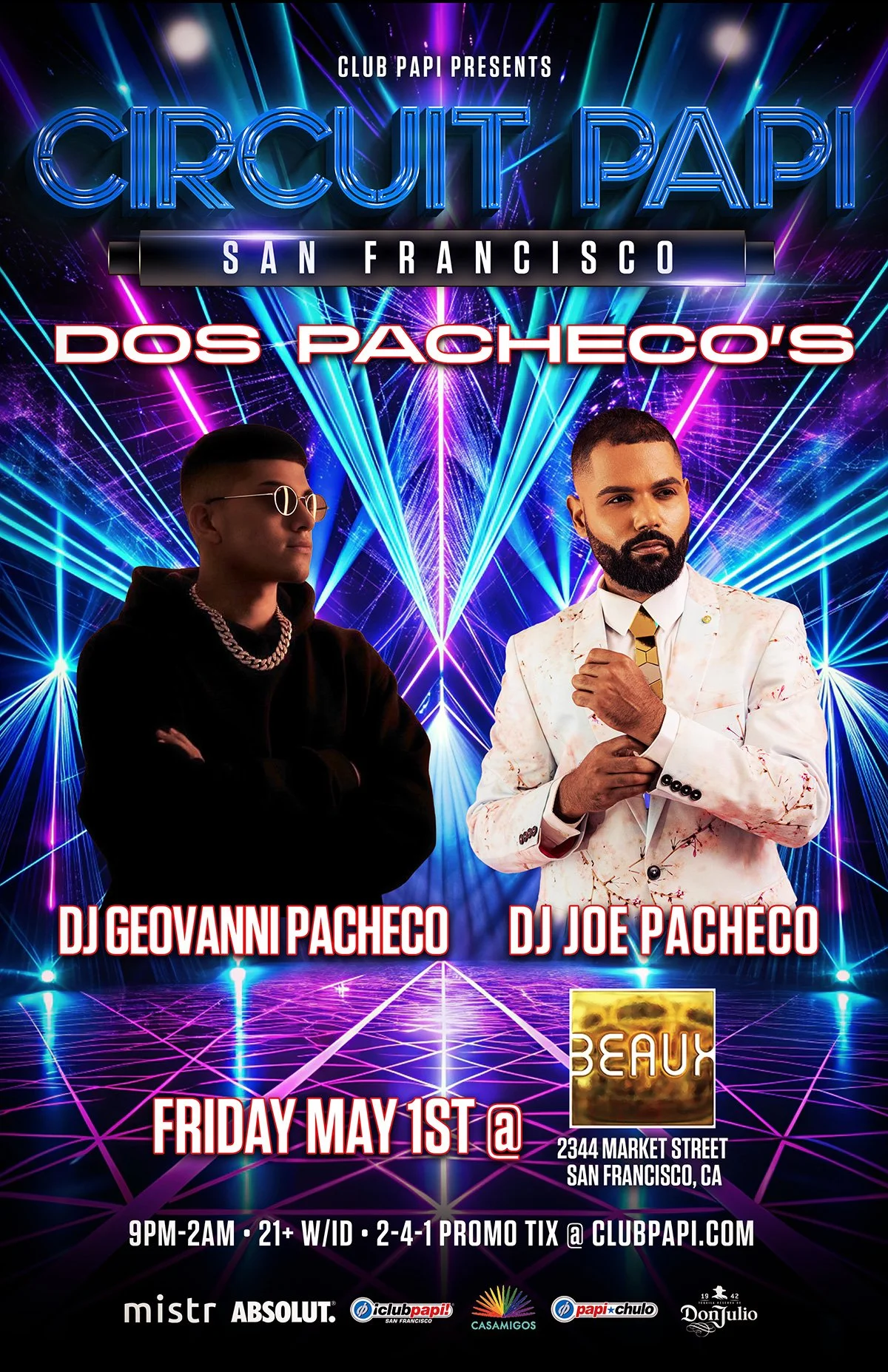 Friday, May 1: DOS PACHECOS @ Circuit Papi (Latin Night)