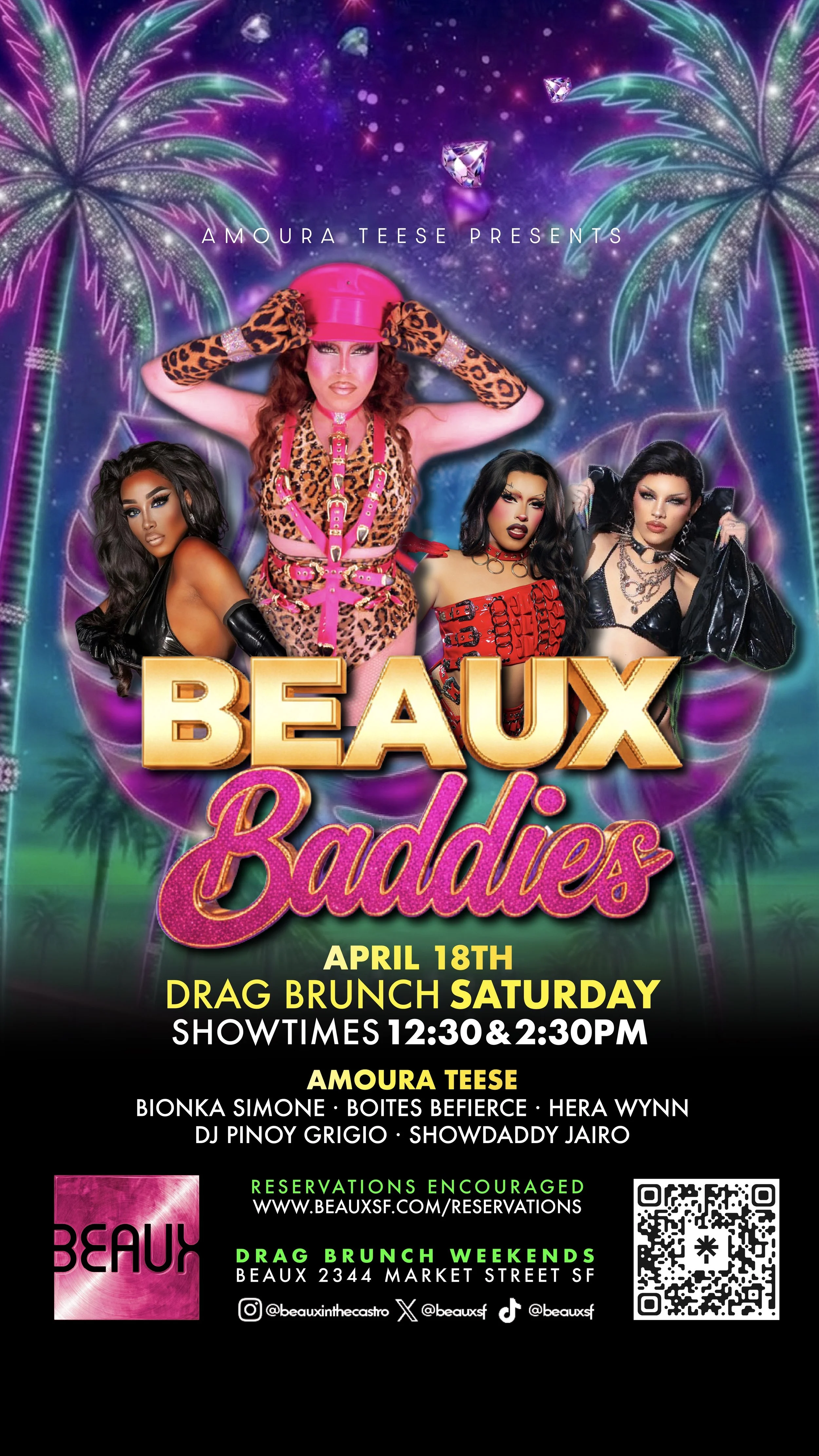 Saturday, April 18: Beaux Baddies (Drag Brunch)