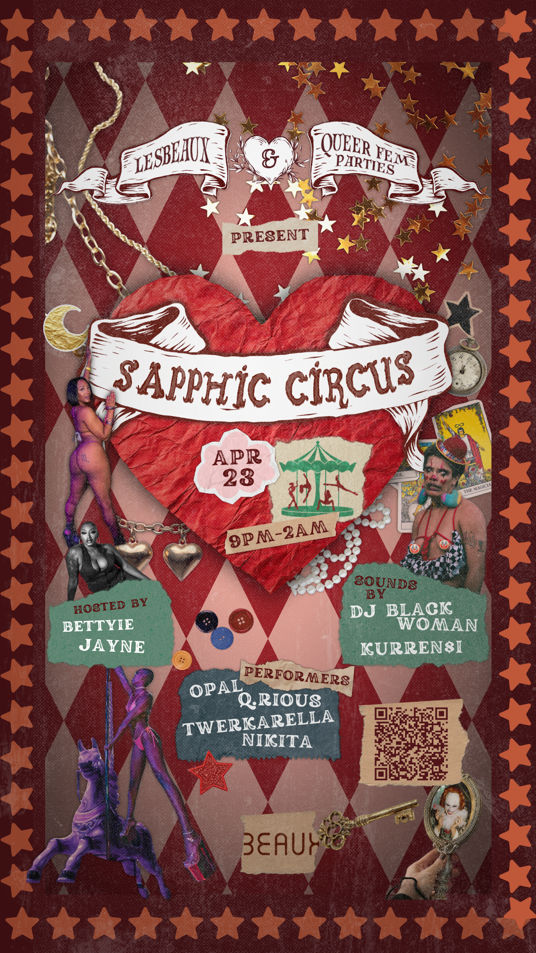Thursday, April 23: SAPPHIC CIRCUS @ LESBEAUX (A Sapphic Party)