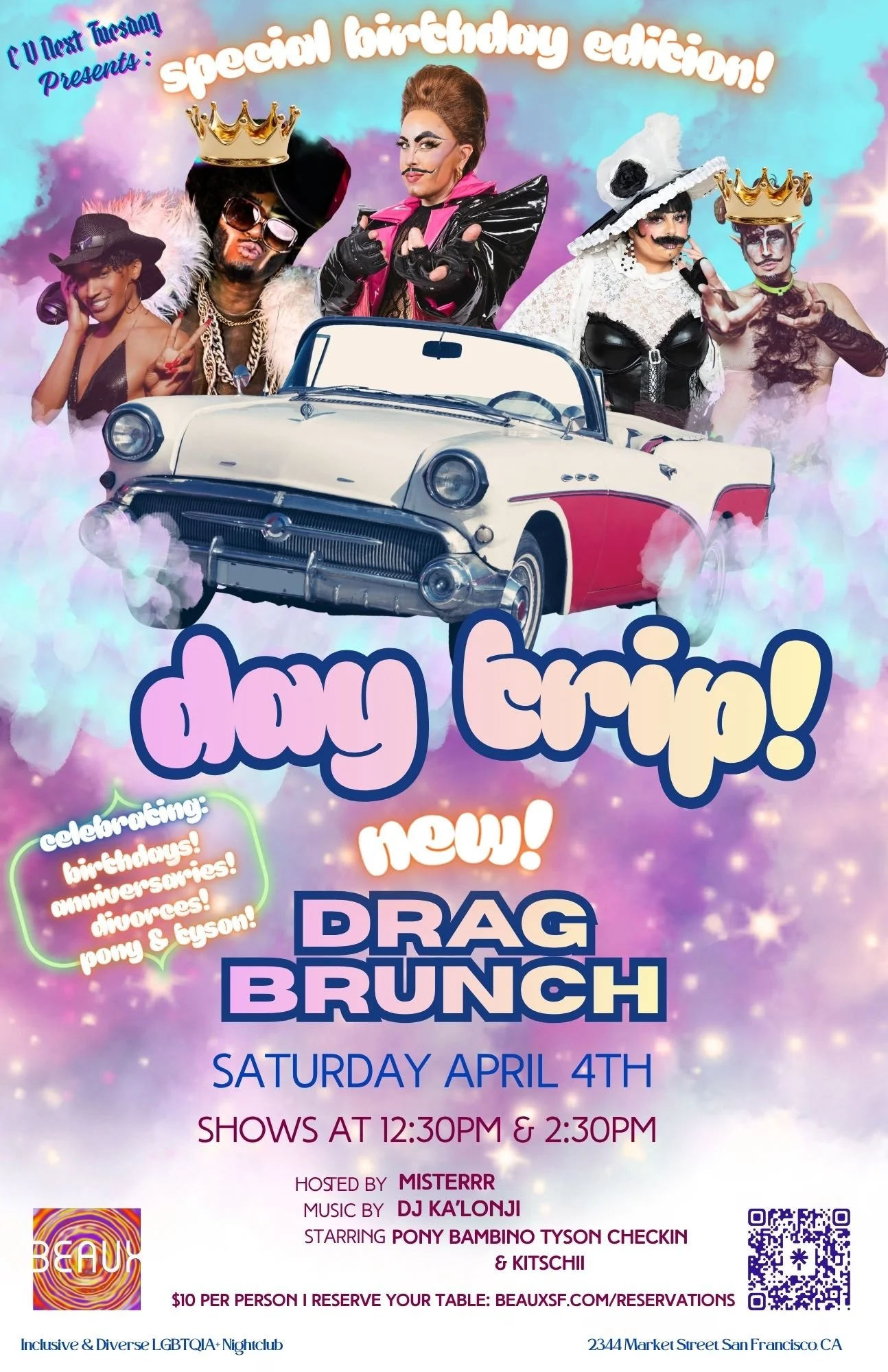 Saturday, April 4: Day Trip! (Drag Brunch)