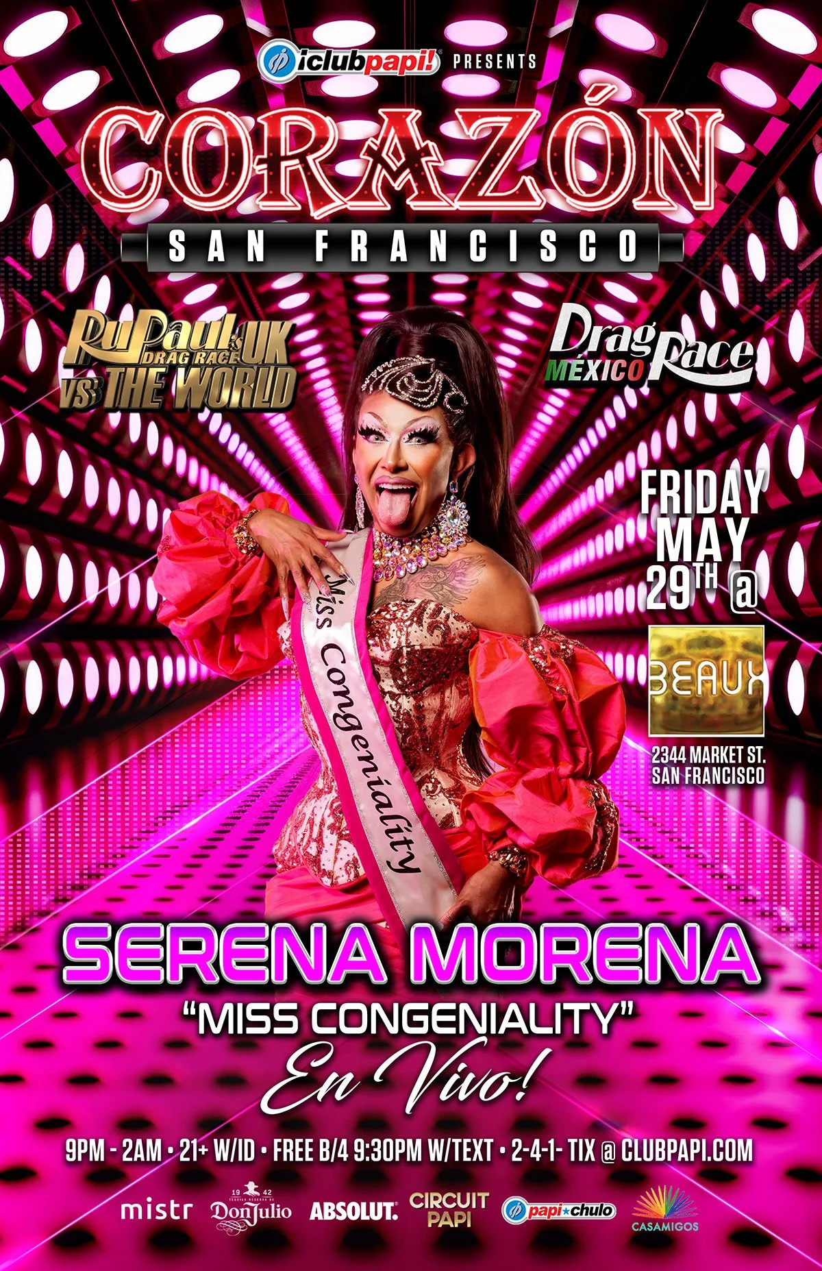 Friday, May 29: SERENA MORENA @ Corazón (Latin Night)