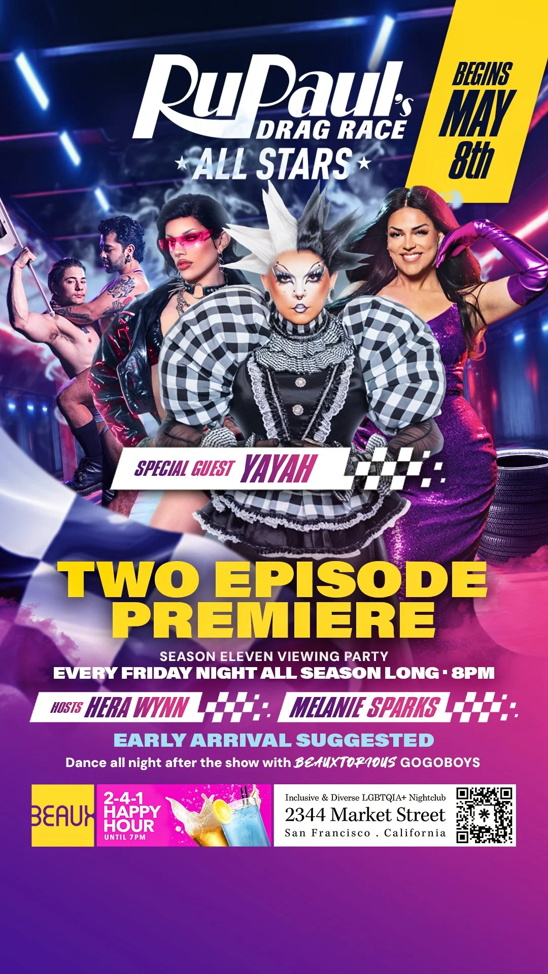 Friday, May 8: PREMIERE NIGHT of RuPaul's Drag Race: ALL STARS 11 Viewing Party Fridays (Special Guest: YAYAH)