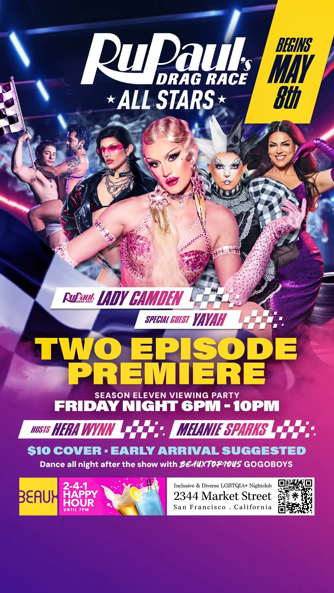 Friday, May 8: PREMIERE NIGHT of RuPaul's Drag Race: ALL STARS 11 Viewing Party Fridays (Special Guests: LADY CAMDEN & YAYAH)