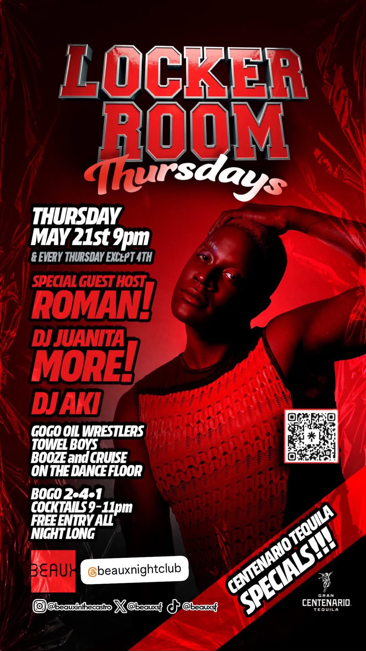 Thursday, May 21: DJ Juanita MORE! & guest host Roman @ Locker Room Thursdays