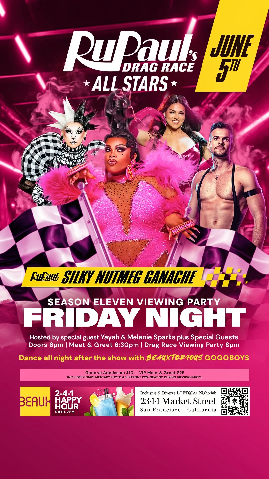 Friday, June 5: SILKY NUTMEG GANACHE @ Drag Race Viewing Party & BEAUXTORIOUS Afterparty Fridays