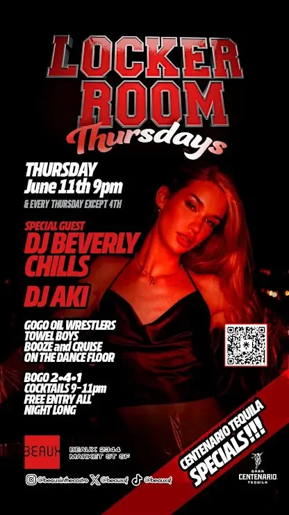 Thursday, June 11: Locker Room w/ DJ Beverly Chills