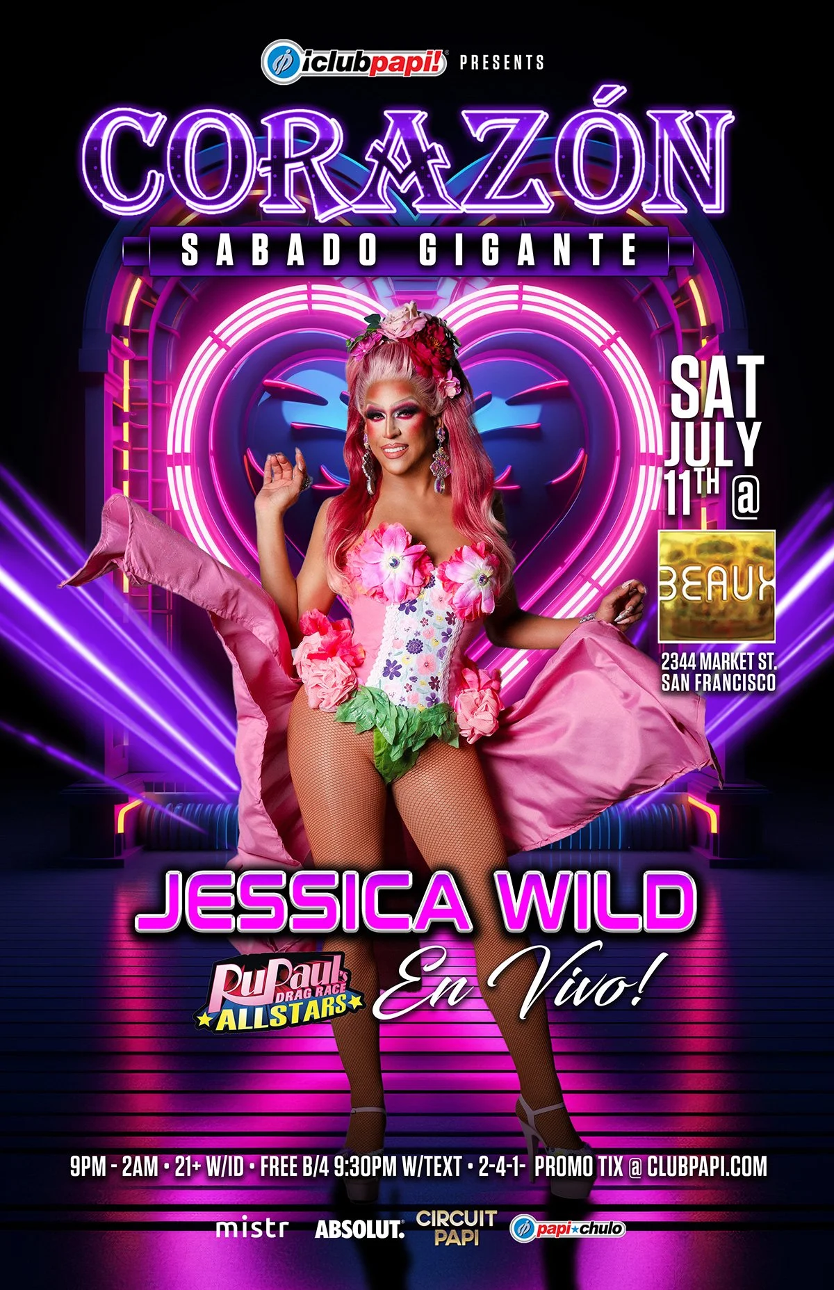 Saturday, July 11: JESSICA WILD @ Corazón (Latin Night)
