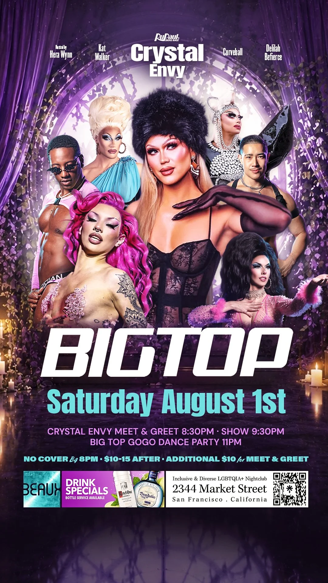 Saturday, August 1: CRYSTAL ENVY @ Big Top Saturdays
