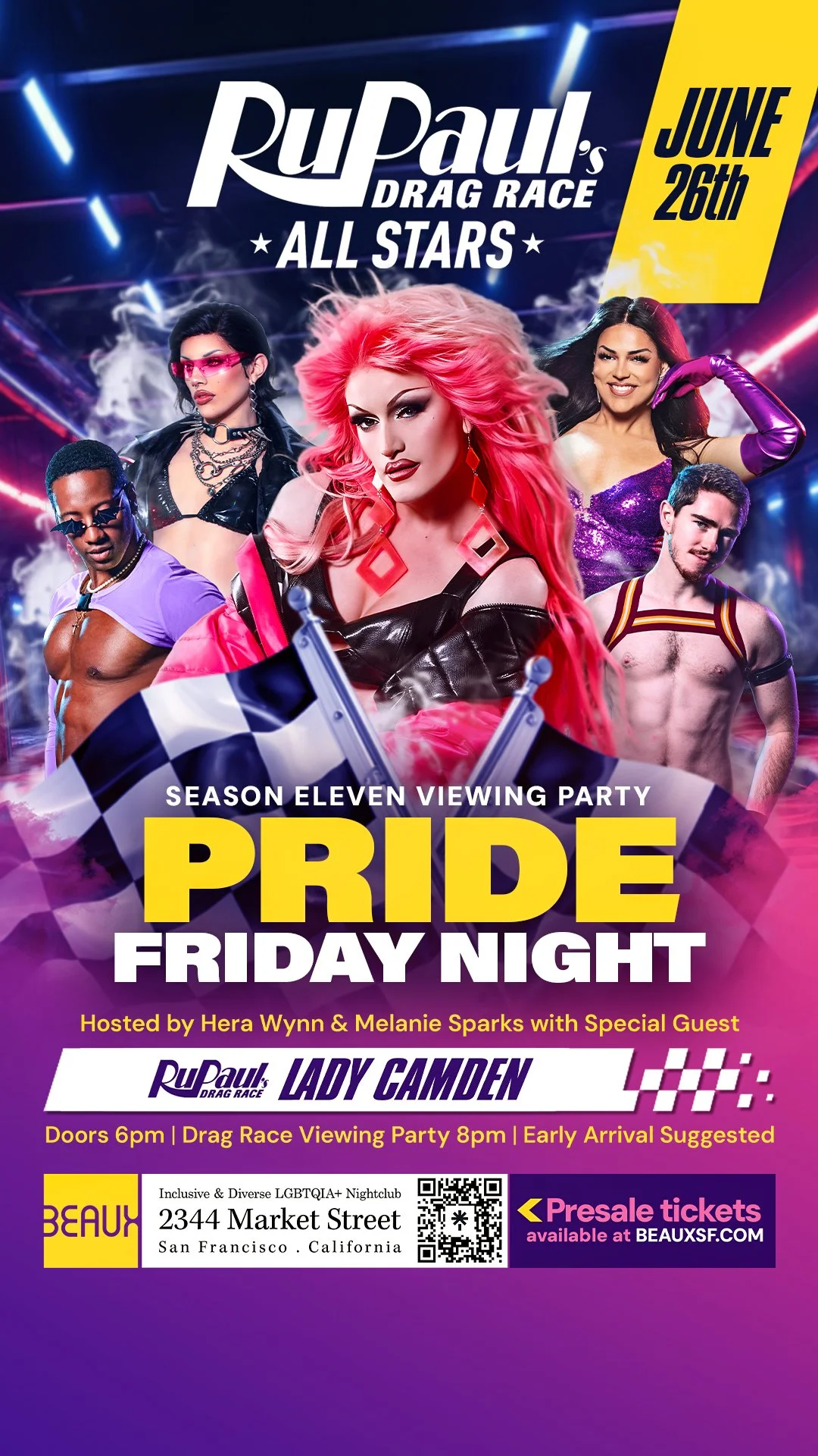 *PRIDE WEEKEND* Friday, June 26: LADY CAMDEN @ RuPaul's Drag Race: ALL STARS 11 Viewing Party Fridays