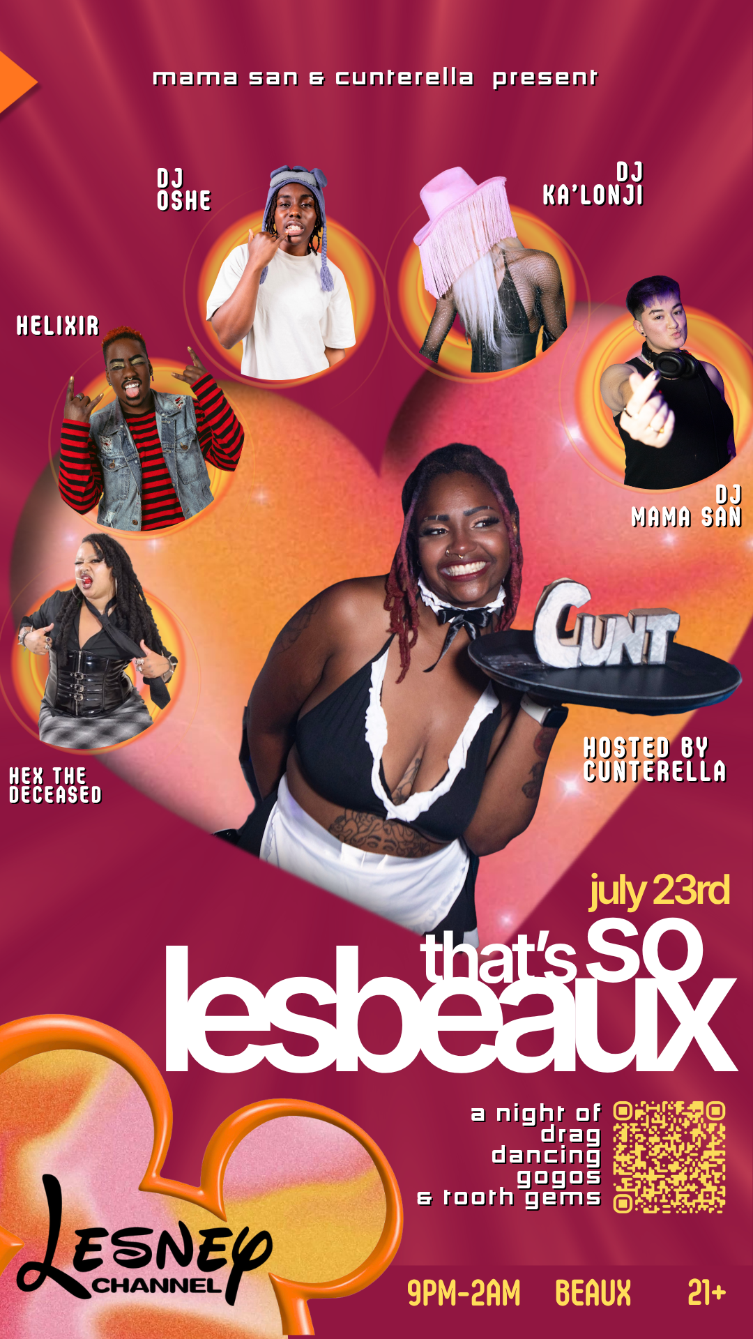 Thursday, July 23: LESBEAUX (A Sapphic Dance Party)