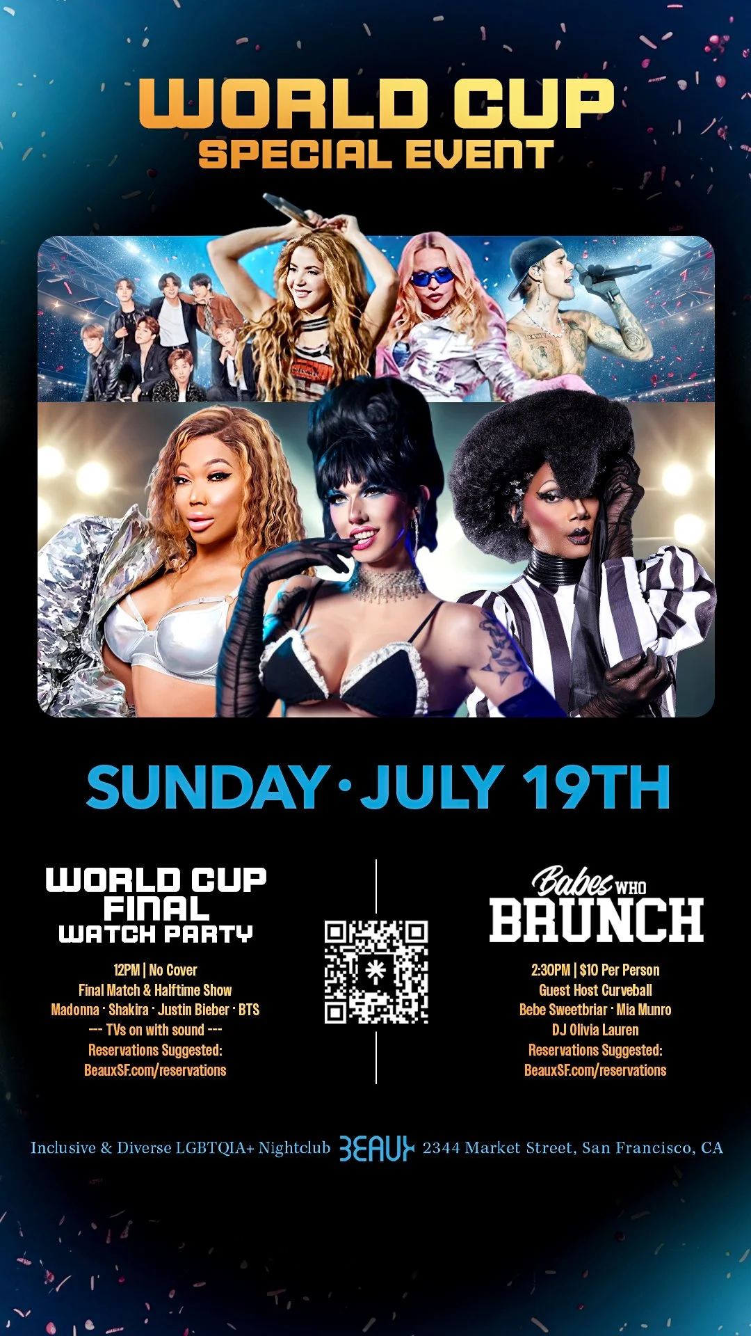 *WORLD CUP FINALE* Sunday, July 19: Viewing Party & Babes Who Brunch