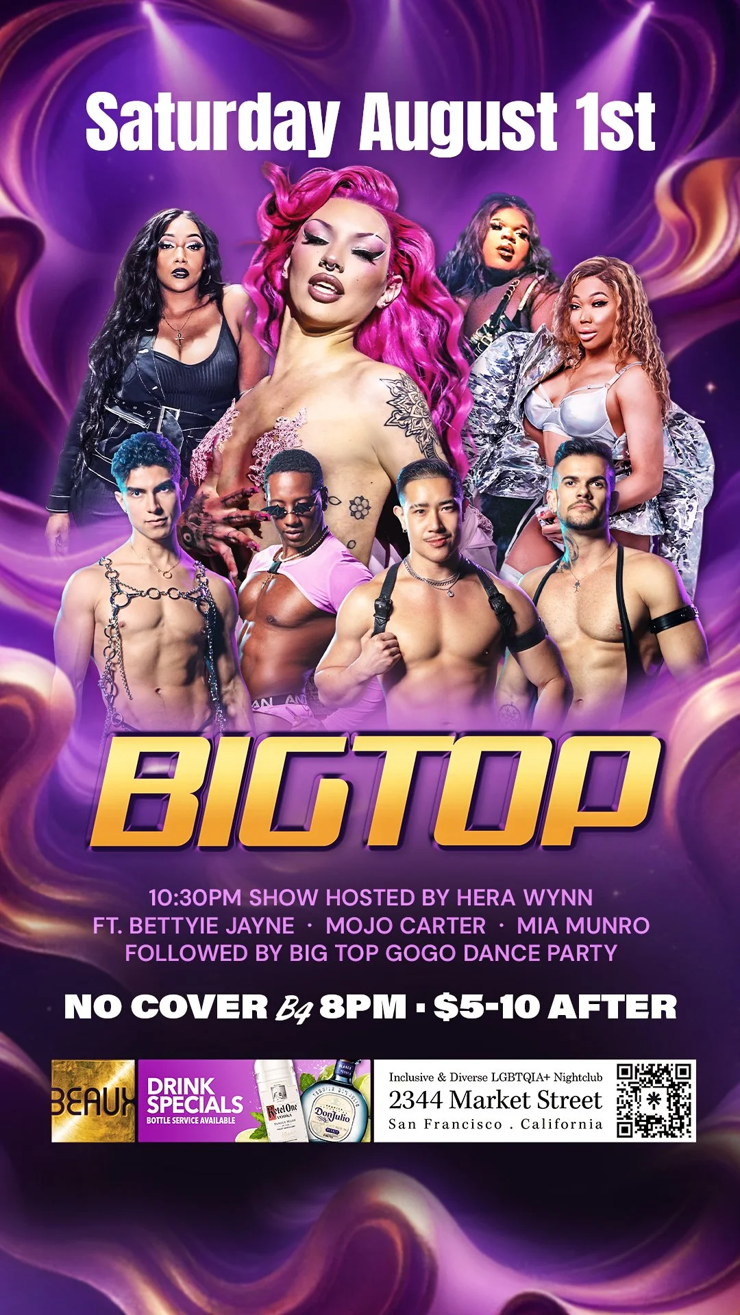 Saturday, August 1: HERSHII LIQCOUR JETÉ @ Big Top Saturdays