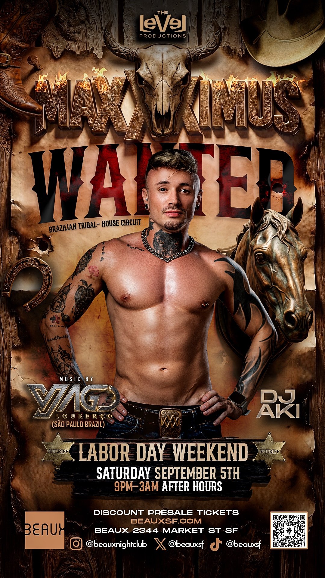 *LABOR DAY WEEKEND* Saturday, September 5: MAXXXIMUS: WANTED w/ DJ YAGO LOURENÇO (Open until 3am!)