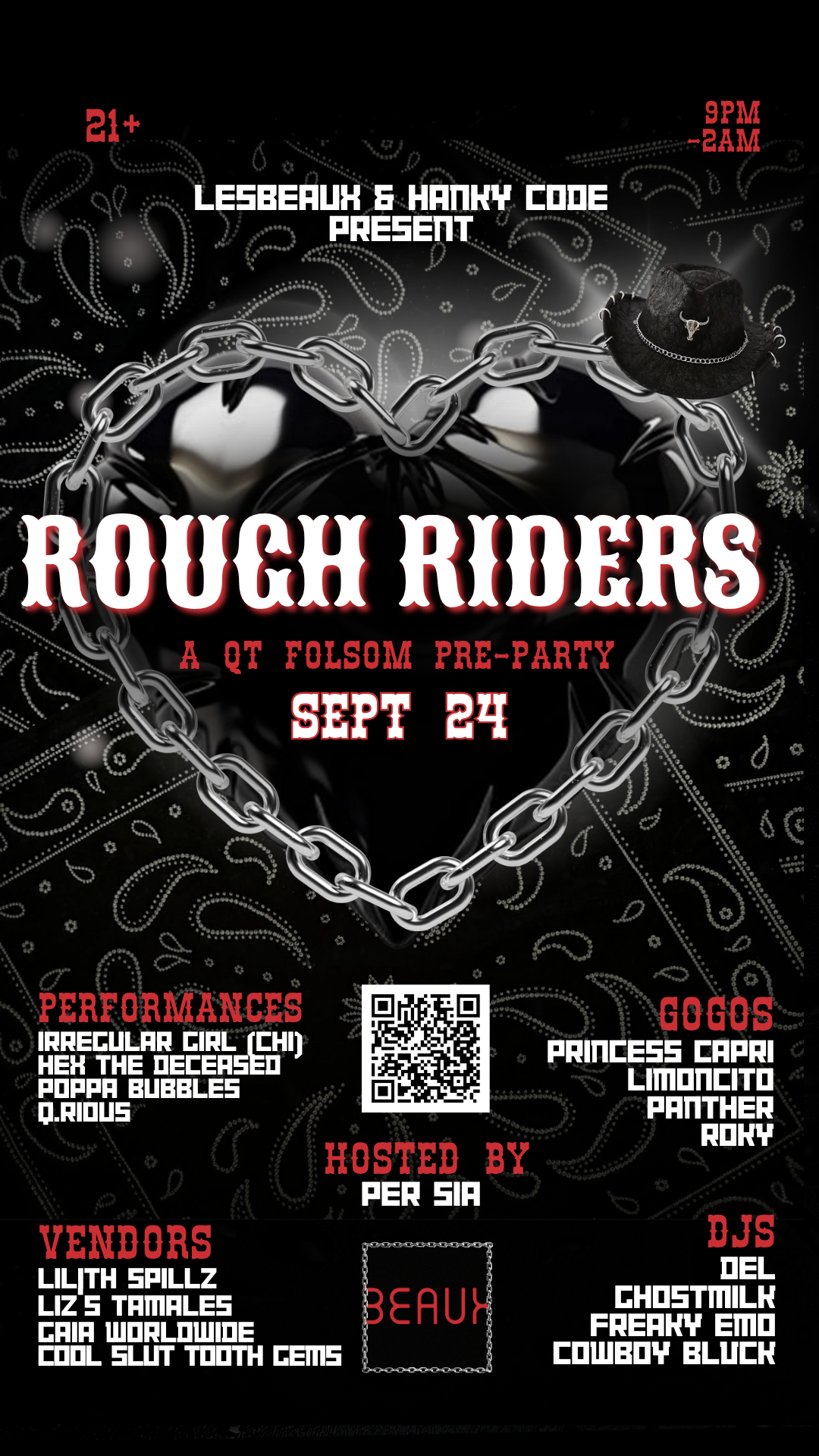 ROUGH RIDERS by Lesbeaux &amp; Hanky Code (A Sapphic Party) *FOLSOM WEEK*