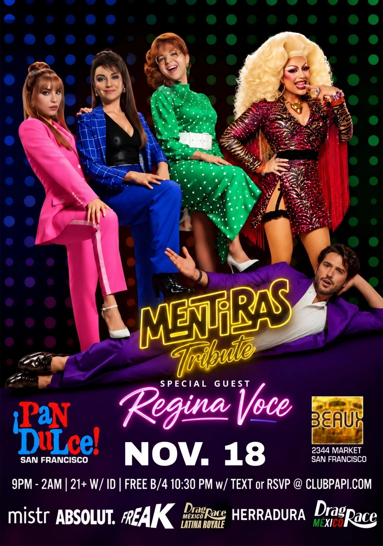 REGINA VOCE & Mentires Tribute @ Pan Dulce Wednesdays (Latin Night)