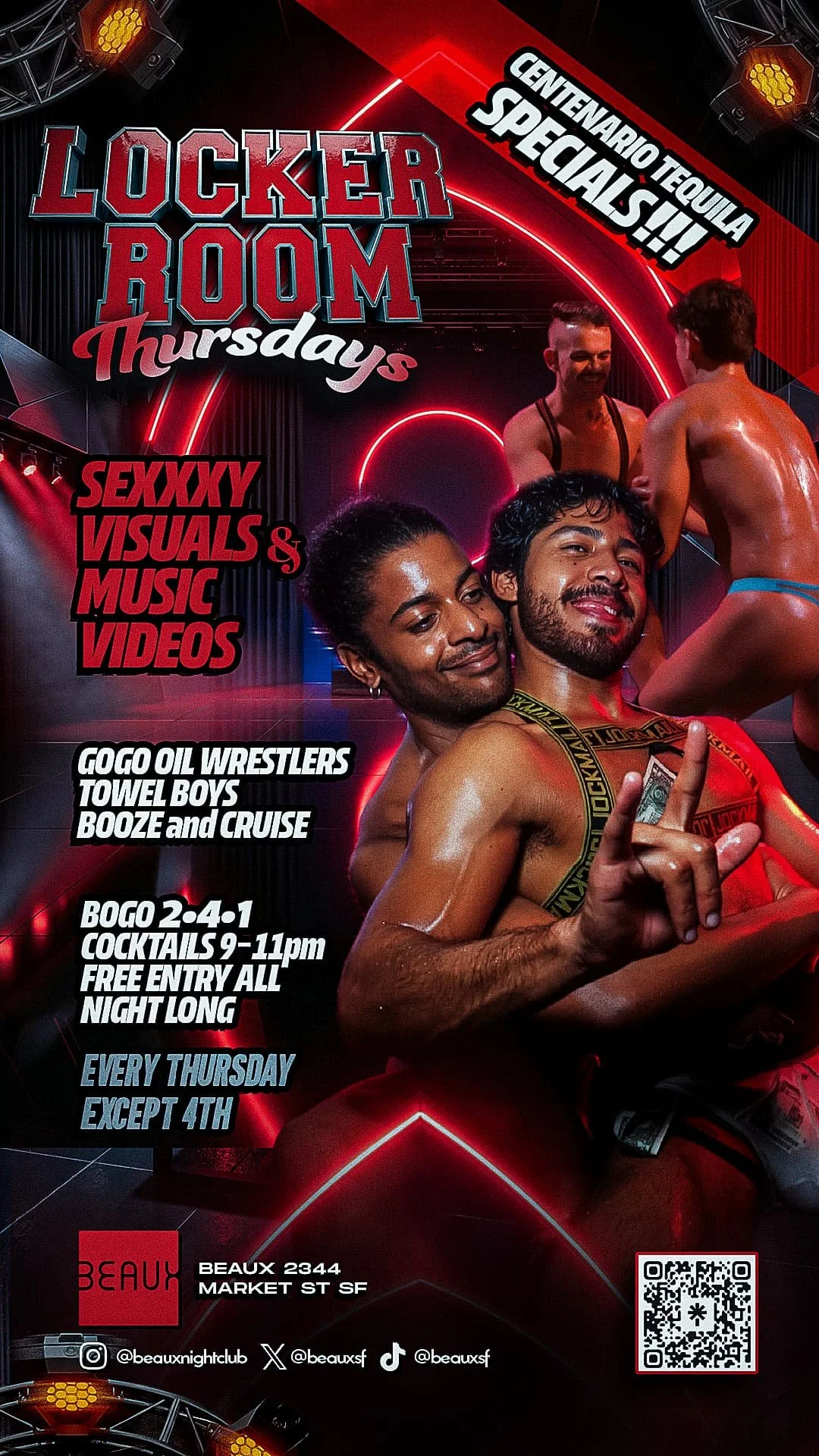 "LOCKER ROOM" Thursdays (GoGo Oil Wrestling + Dance Party)