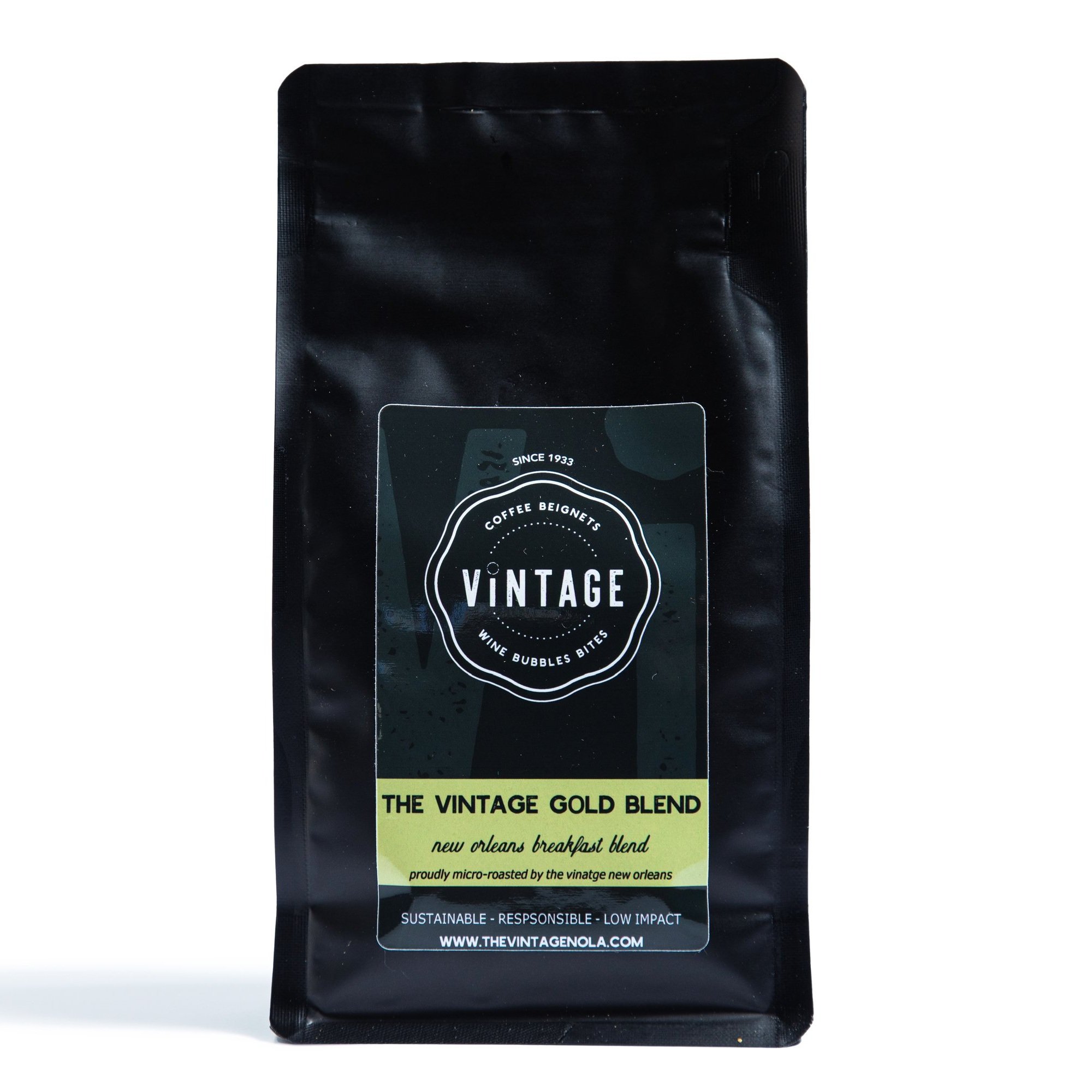 The Vintage Gold Blend, A combination of the best central American coffee and a touch of single origin Ethiopian coffee