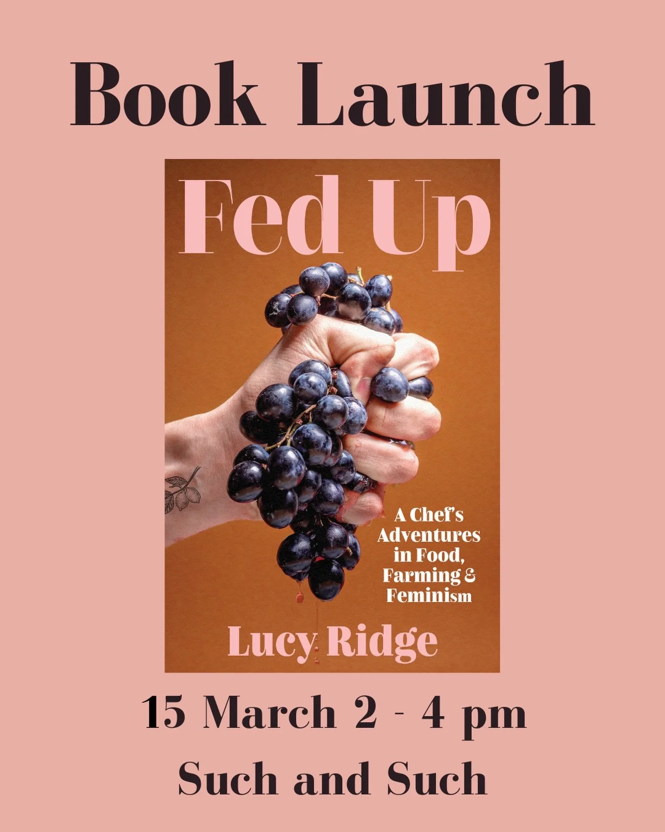 Join Lucy Ridge in Canberra for an afternoon of conversation and conviviality to celebrate the launch of her debut book Fed Up.

Lucy will be in conversation with local journalist and CEO of Hands Across Canberra Genevieve Jacobs, followed by a Q&amp
