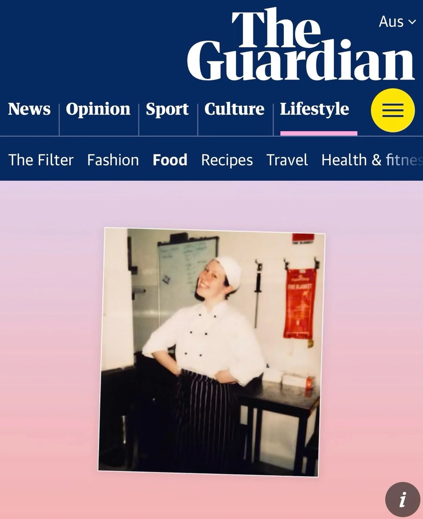 Check out this baby chef having a moment in the @guardianaustralia 
This piece is just a teeny tiny fraction of what the book is all about, but food and community are at the core of the whole thing, so if you like this you&rsquo;ll love the book!
