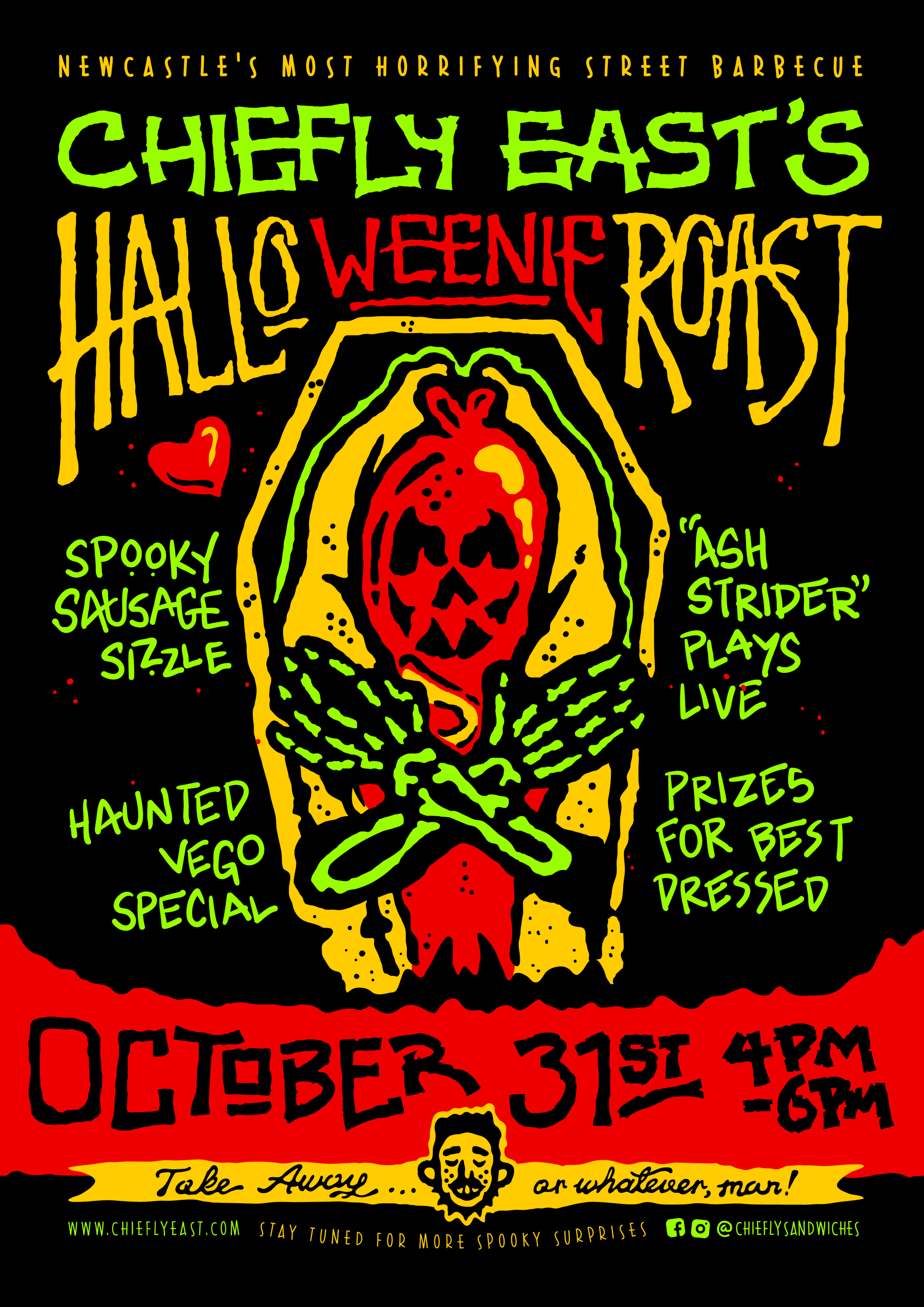  For Halloween in 2020, Chiefly East hosted a special ticketed event for their regular customers. The afternoon featured live music and an exclusive menu, and invitations came in the form of special masquerade ball-style masks that I designed based o