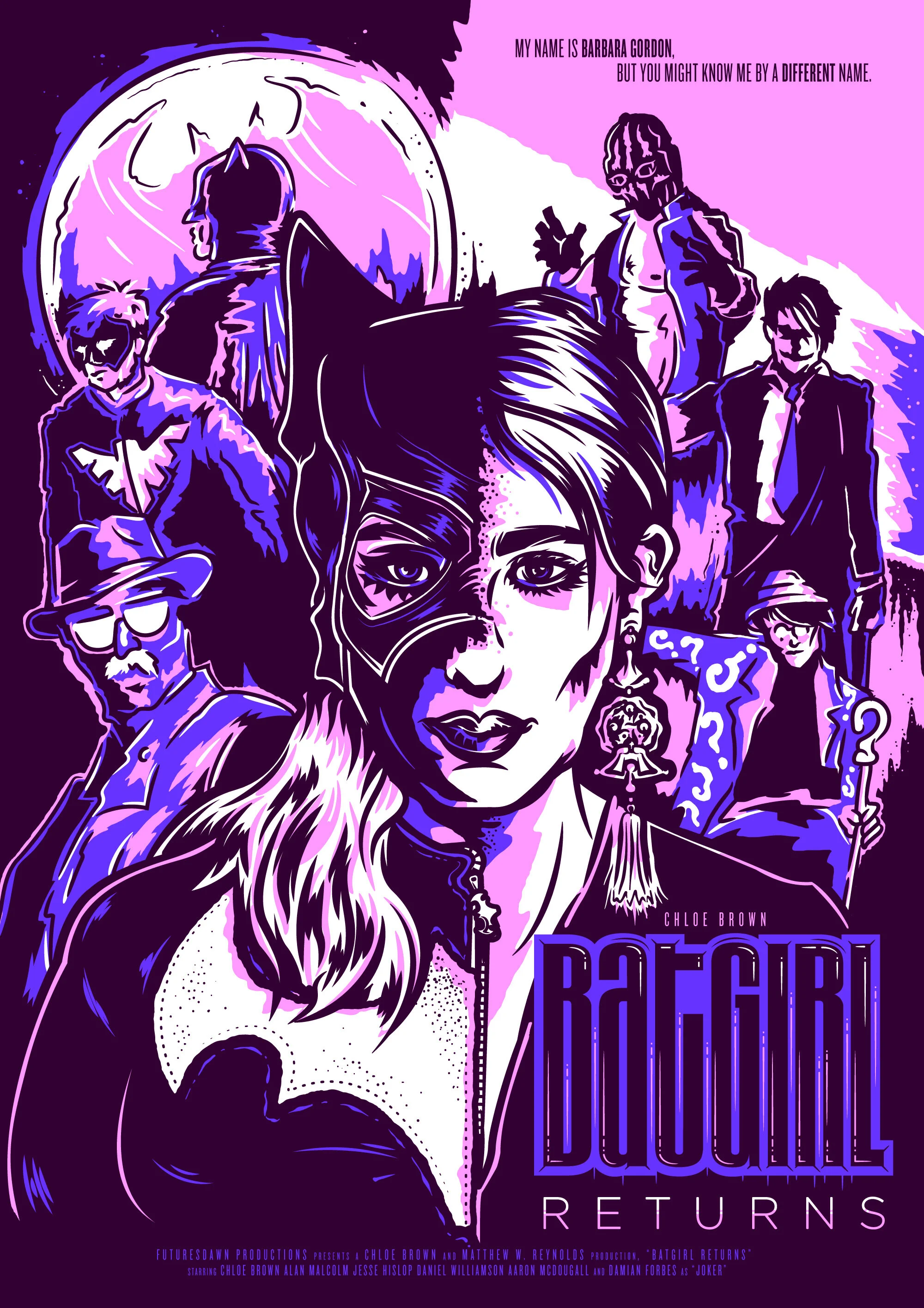  Poster design for Futuresdawn’s fan film Batgirl Returns, used to promote its premiere at the WA Made film festival in Perth. 